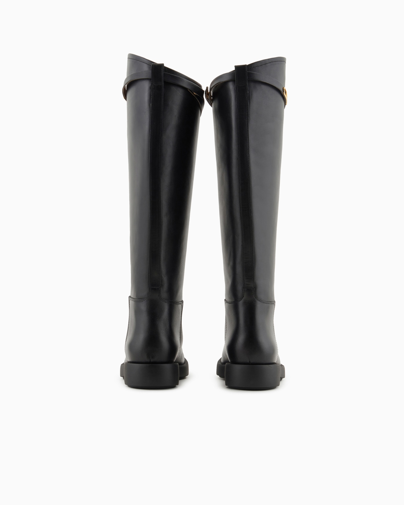 Leather boots with Icon logo strap Slide 2