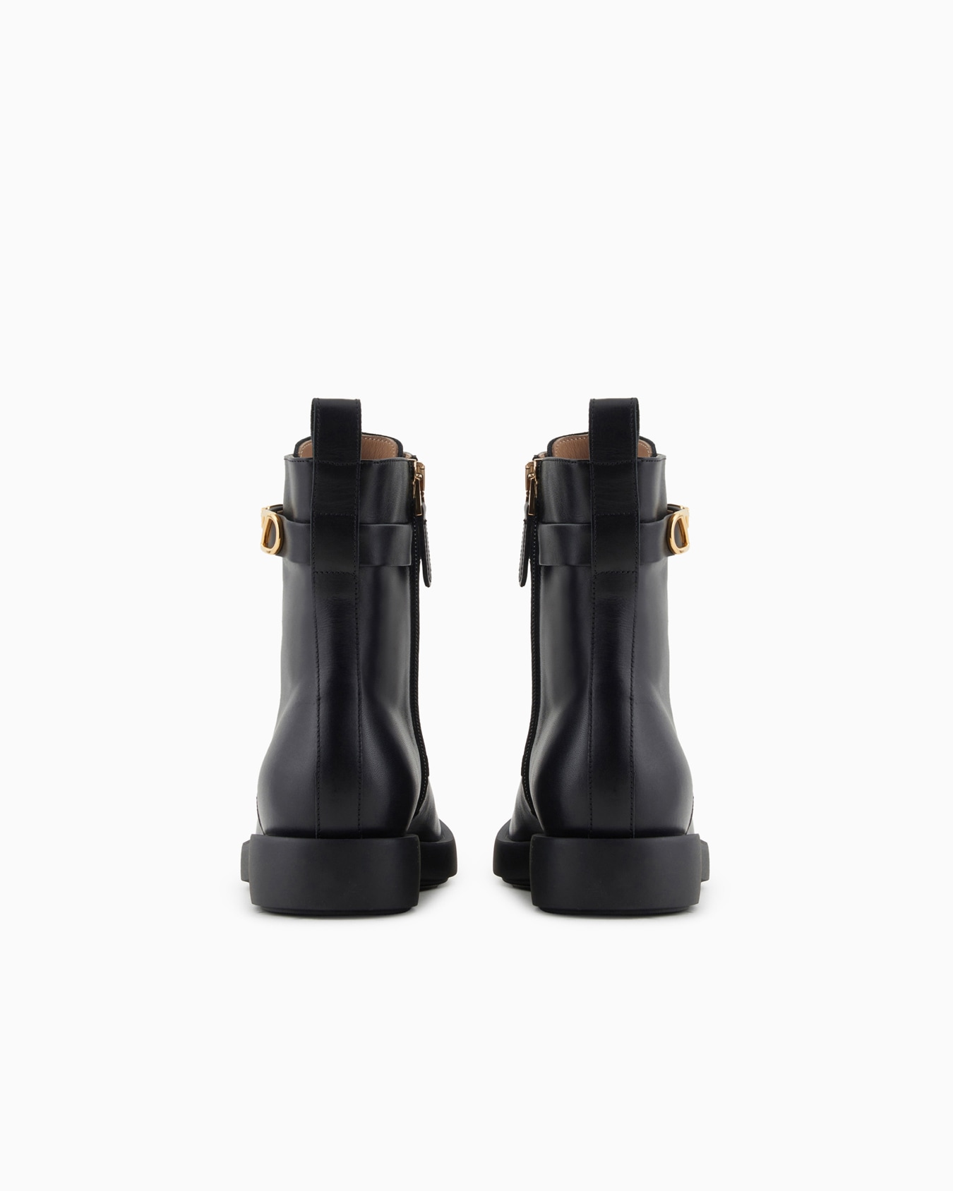 Leather lace-up ankle boots with Icon logo strap Slide 2