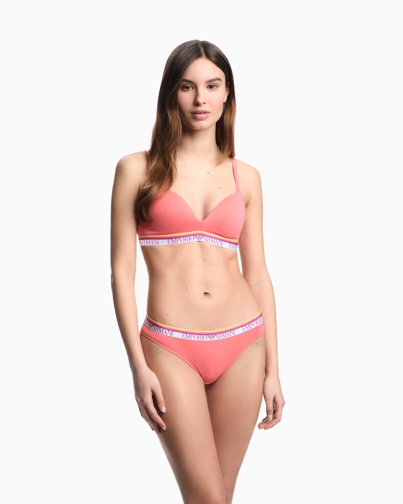 ASV Iconic organic-cotton, padded triangle bra with logo underband Slide 1