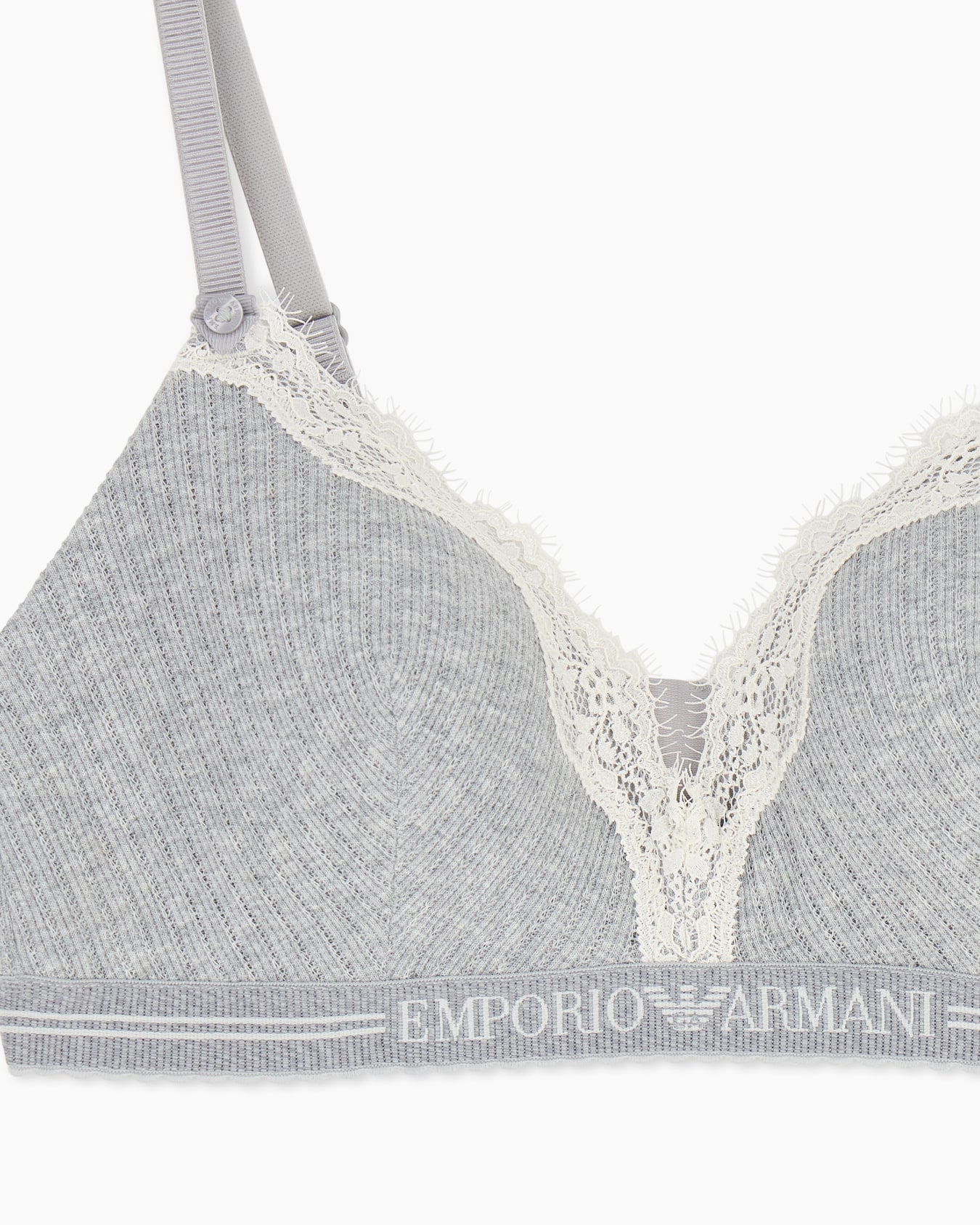 레이스 디테일 리브드 모달 혼방 패딩 트라이앵글 브라 슬라이드 1