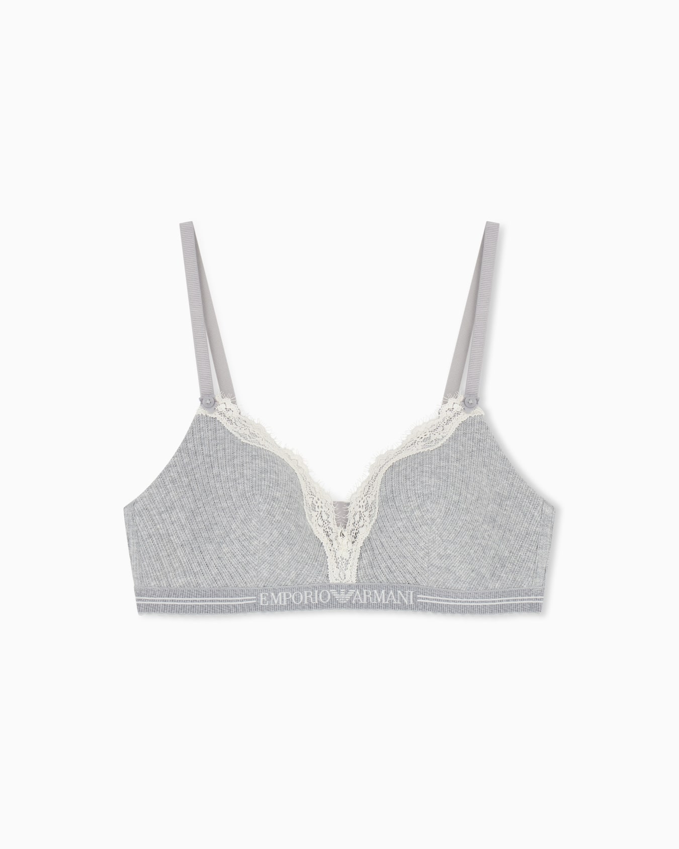 레이스 디테일 리브드 모달 혼방 패딩 트라이앵글 브라 슬라이드 0