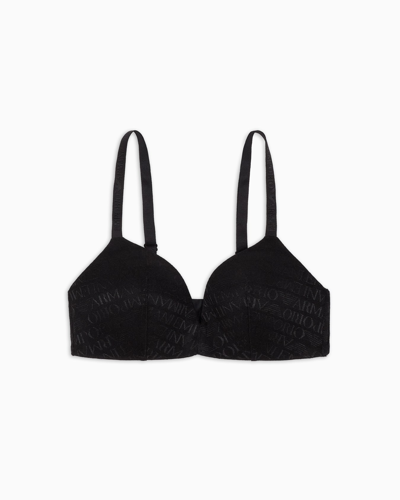 ASV padded triangle bra in recycled mesh with all-over logo lettering Slide 0