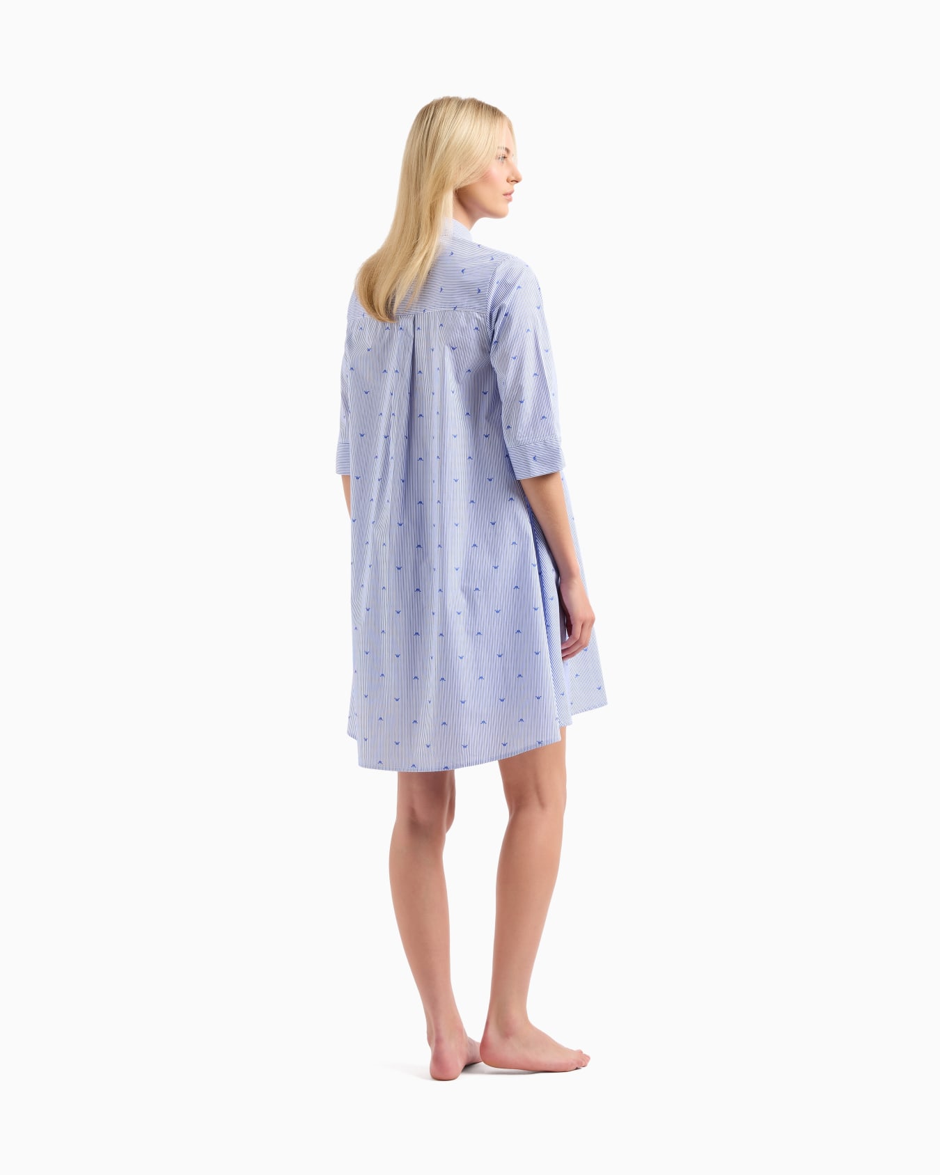 Nightdress with striped motif and all-over eagle logo Slide 2