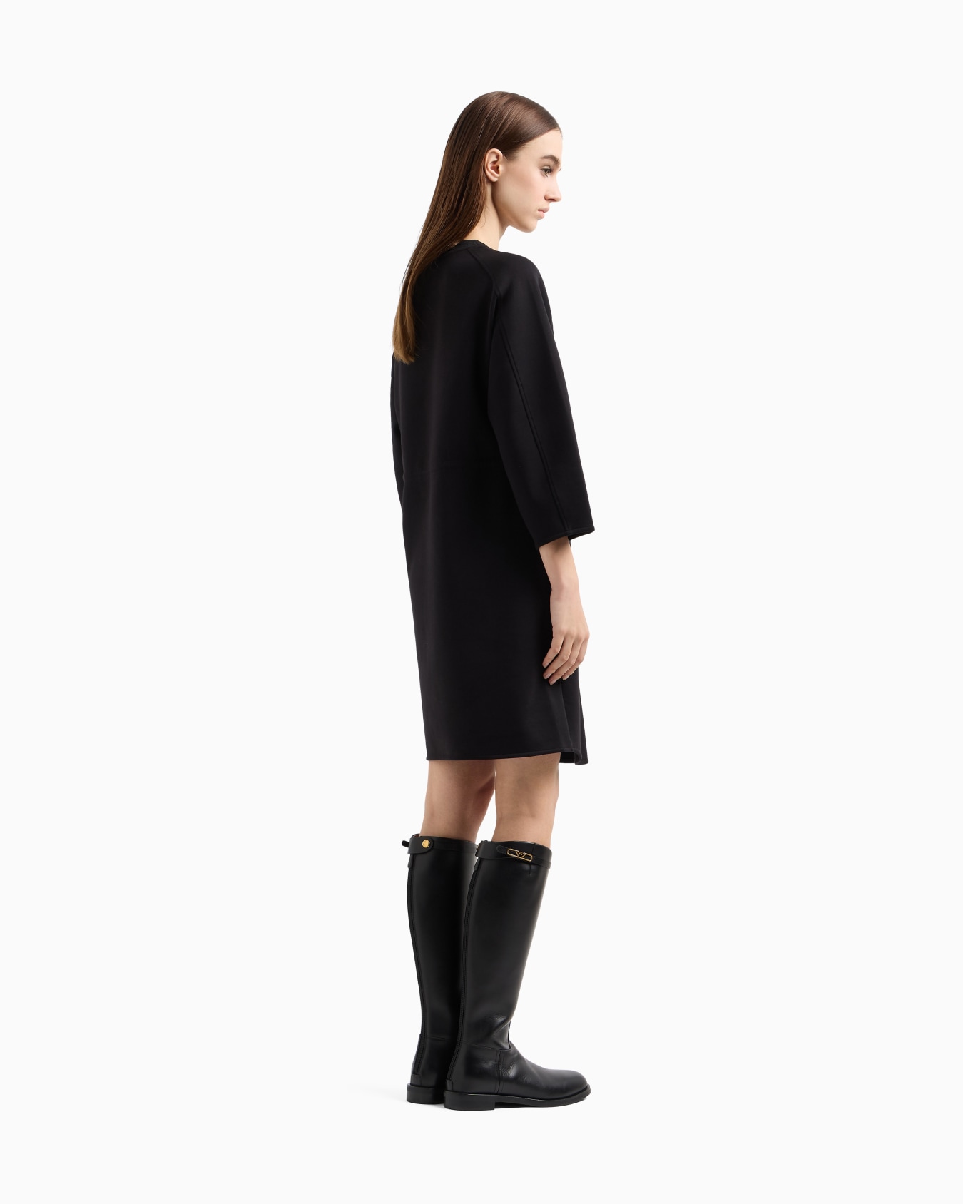 Double-jersey drawstring dress Slide 2