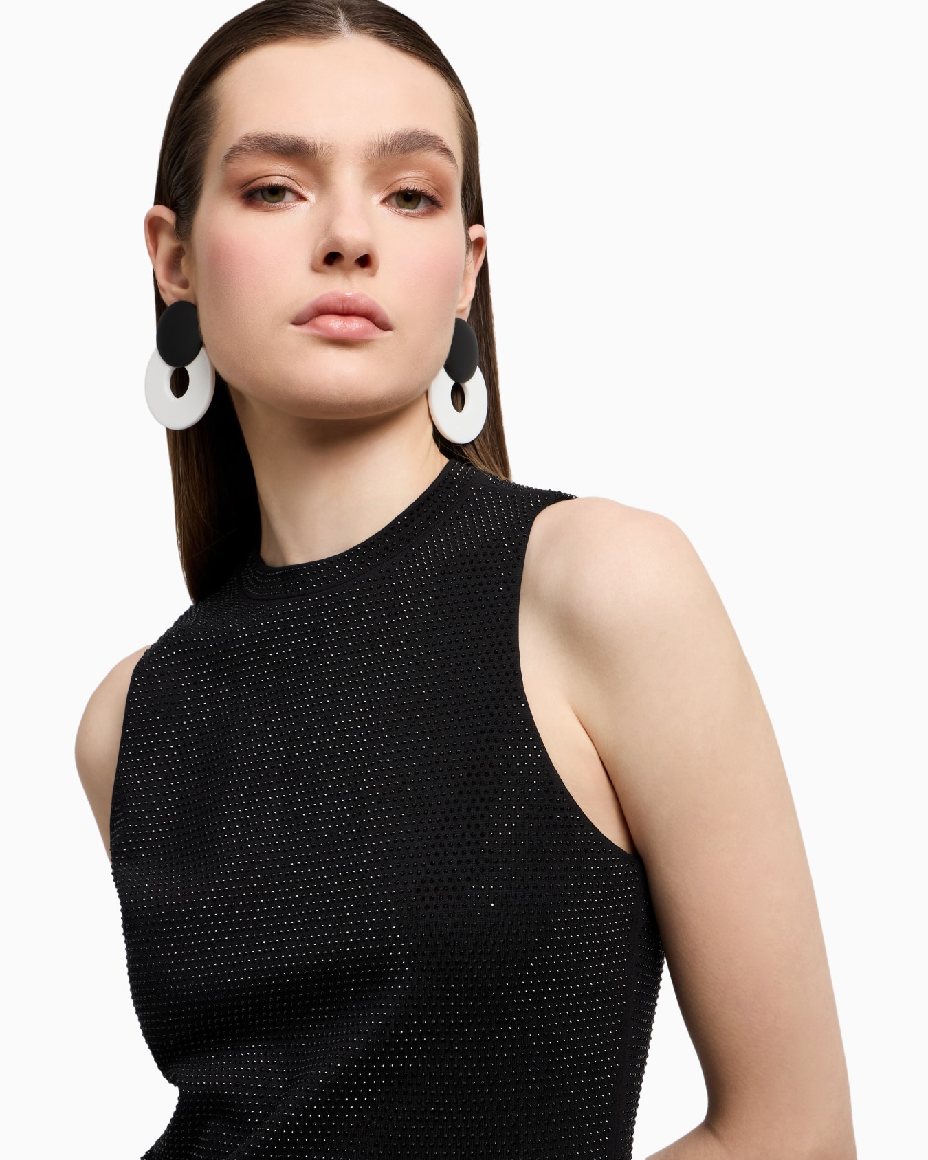 Interlock jersey top with all-over micro studs Slide 4