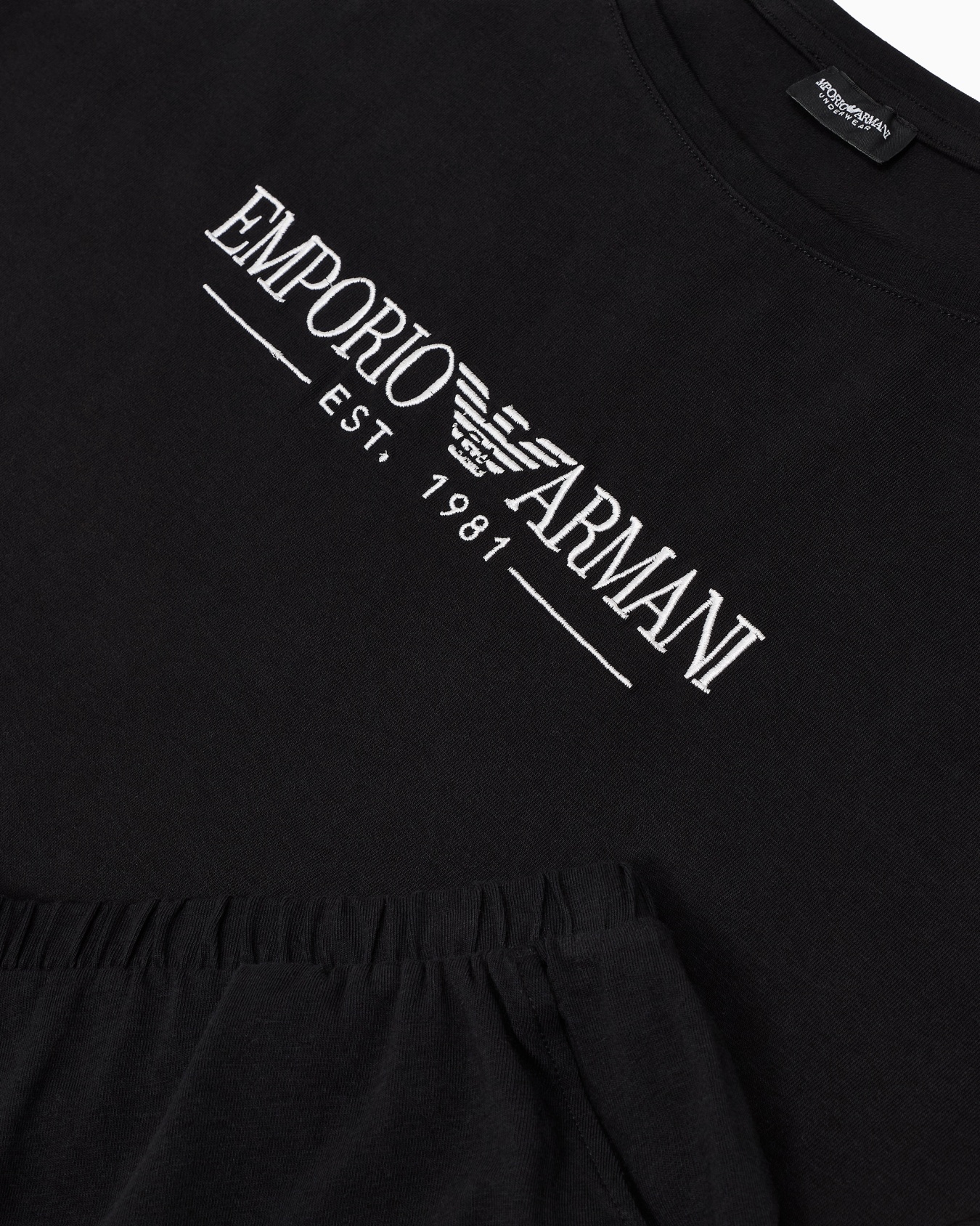 ASV organic-cotton pyjamas with T-shirt and shorts in a logo print Slide 3