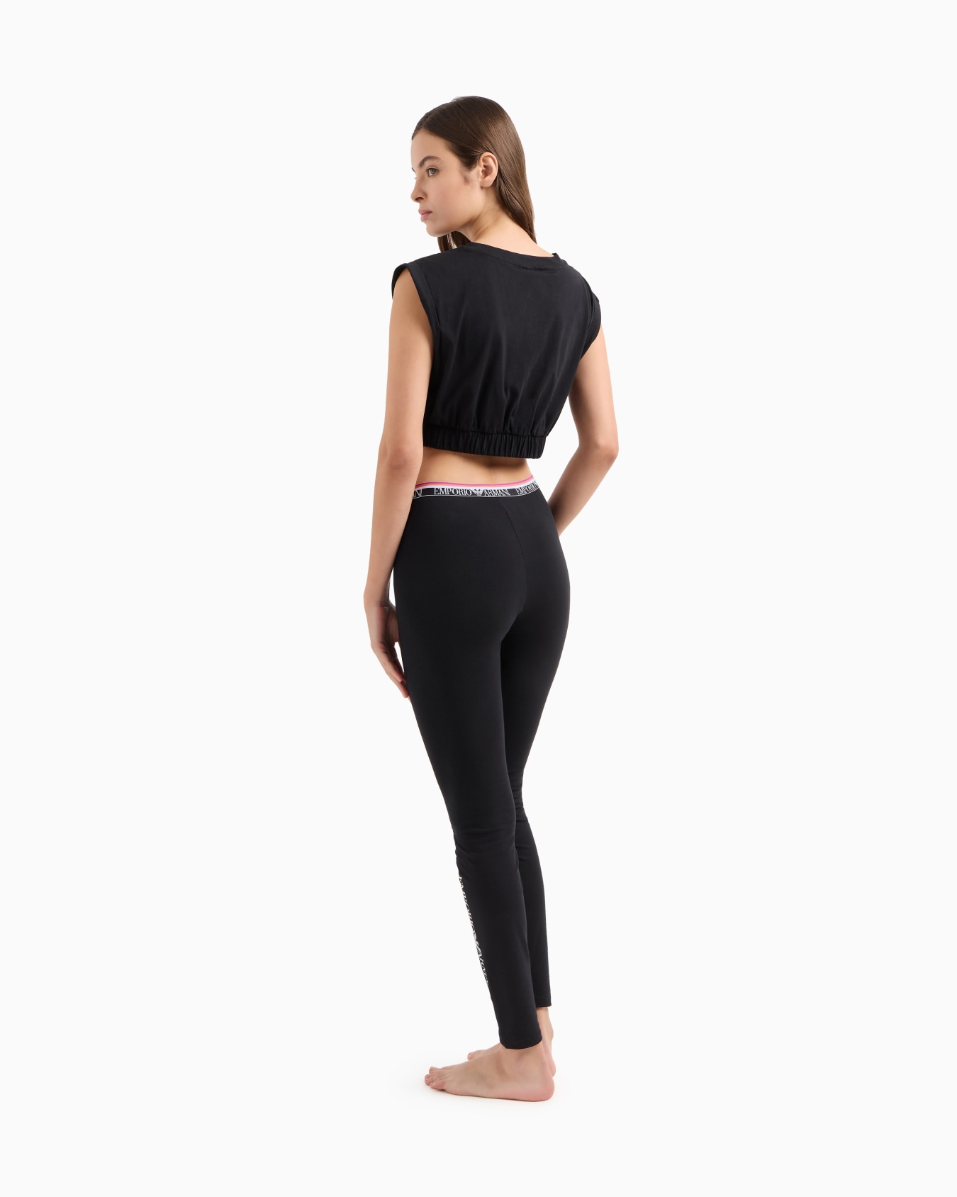 ASV Iconic organic-cotton loungewear crop top with logo band Slide 2