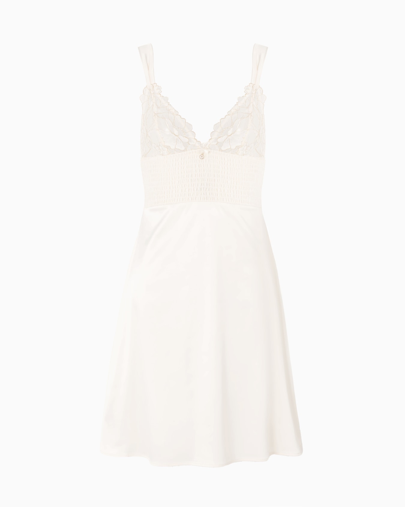 ASV Bridal satin babydoll with lace detail Slide 0
