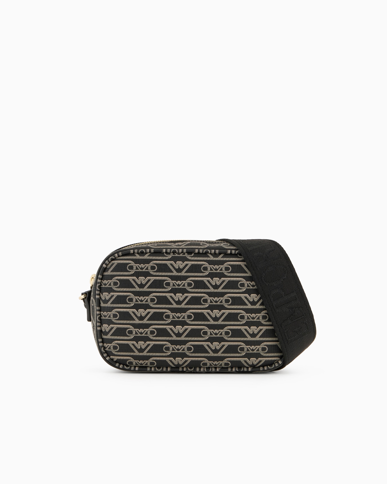 Camera case with shoulder strap and all-over monogram print Slide 0