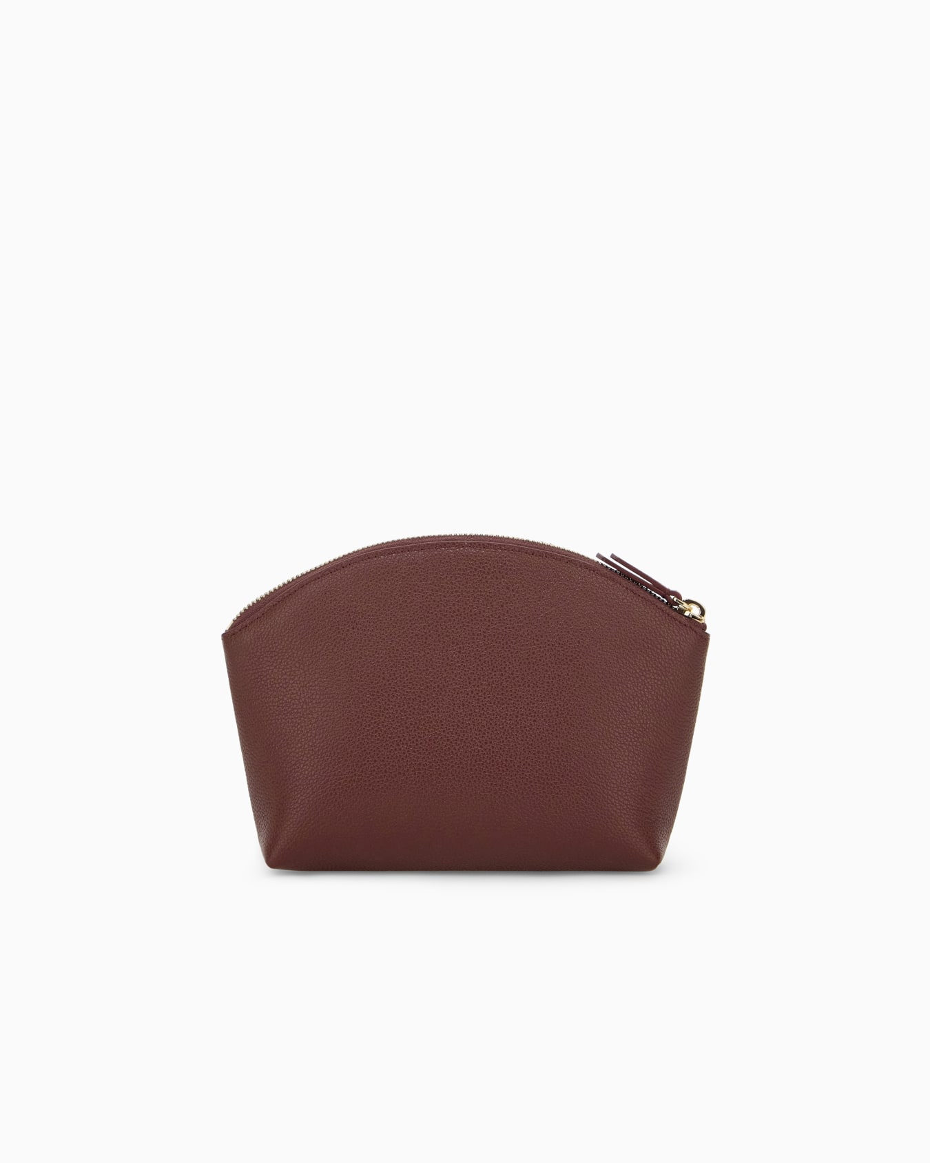 Beauty case textured leather with gold-toned zip Slide 1