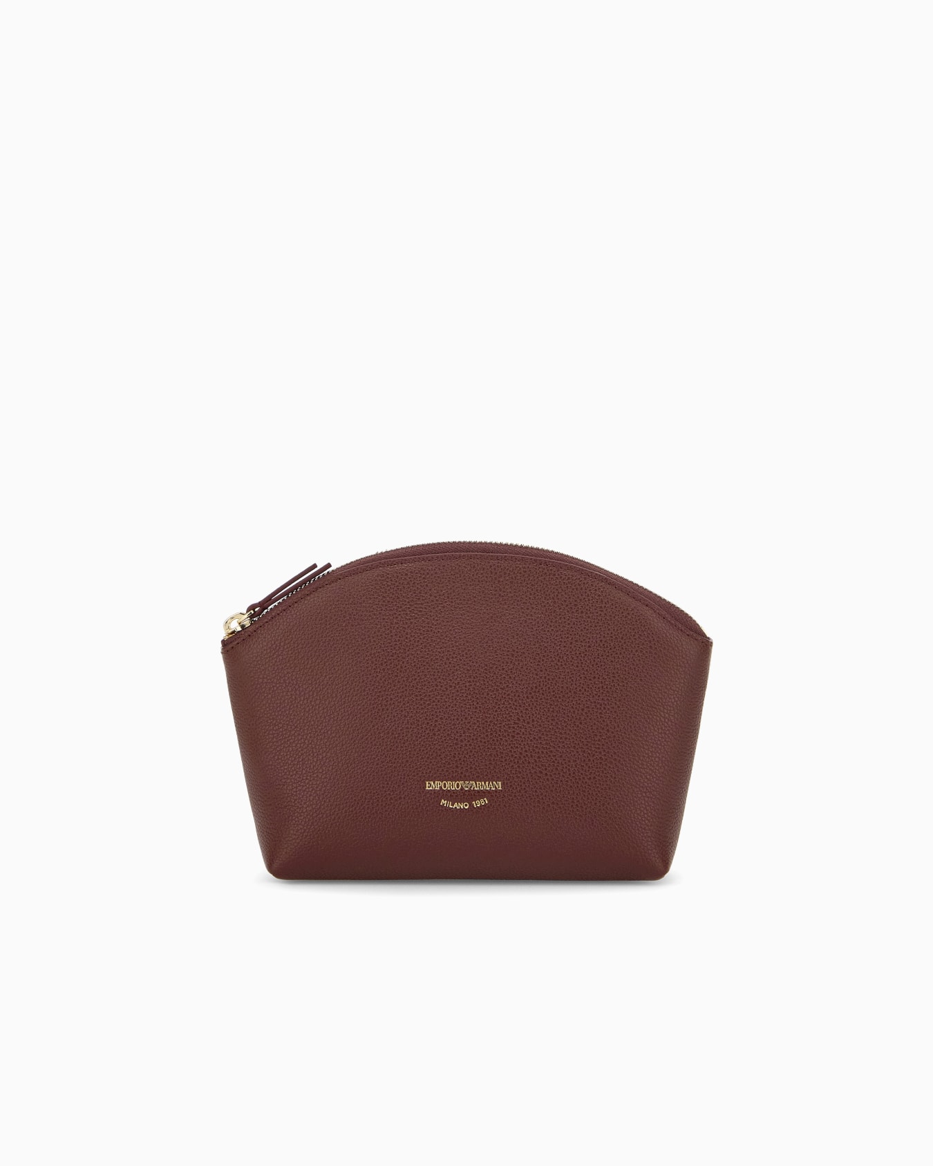 Beauty case textured leather with gold-toned zip Slide 0