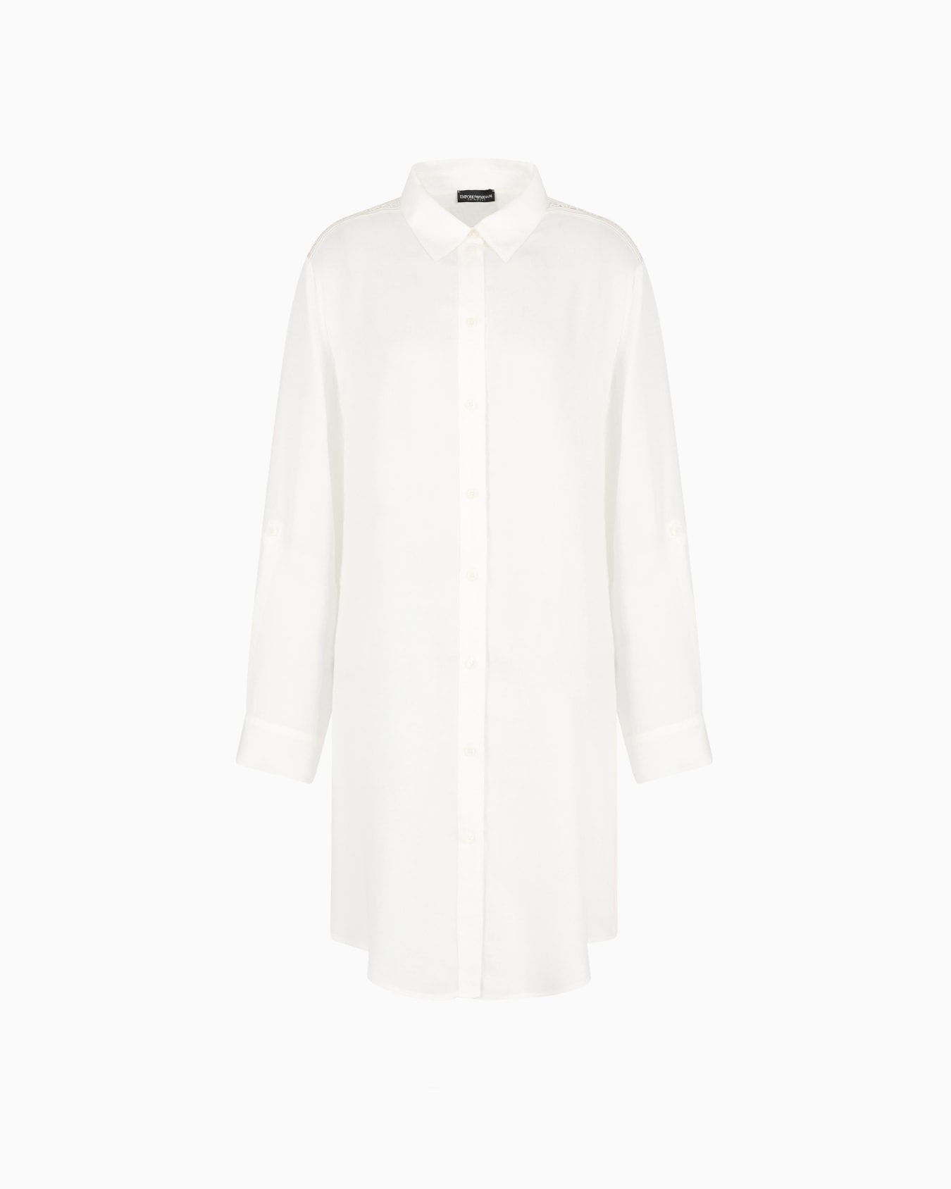 Beachwear shirt dress with logo-lace details Slide 0