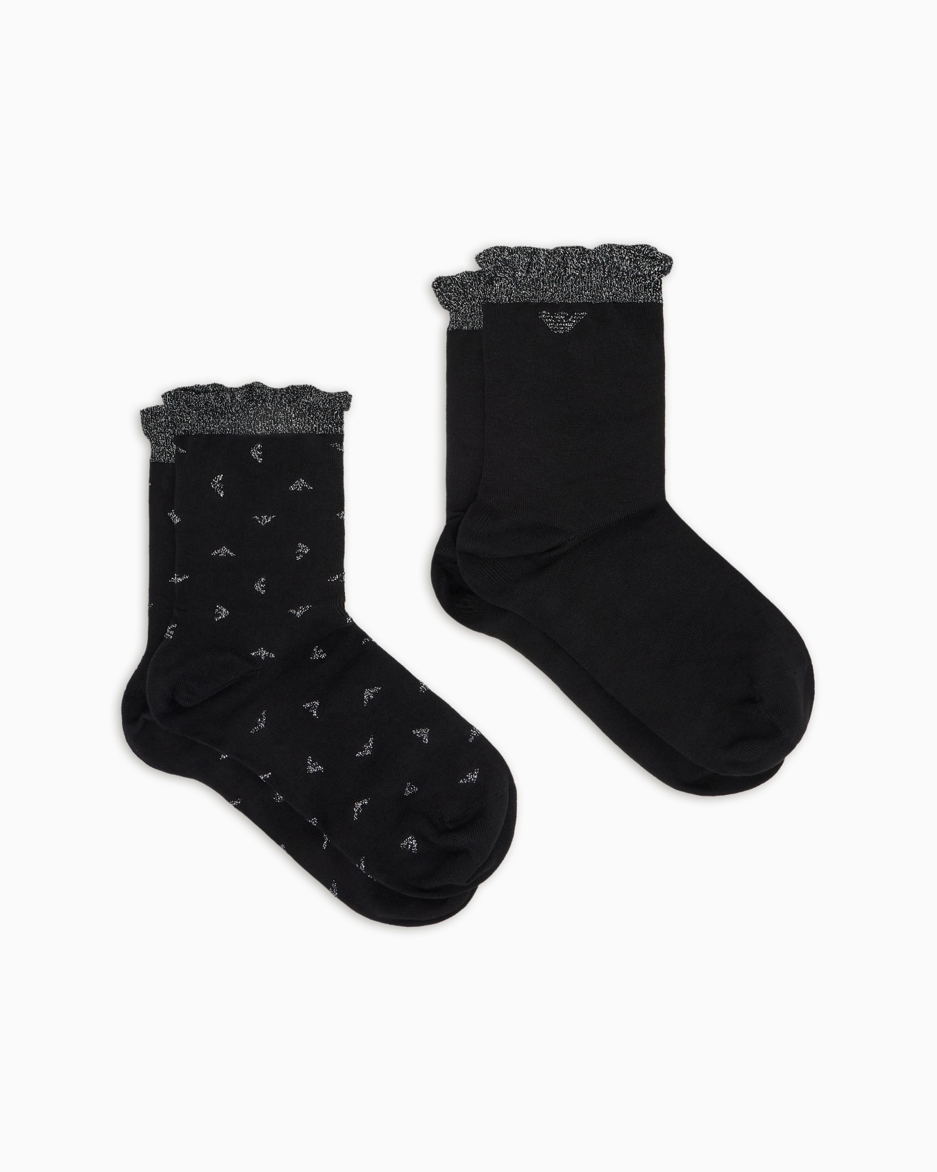 Paquete de dos pares de calcetines con logotipo brillante Diapositiva 0