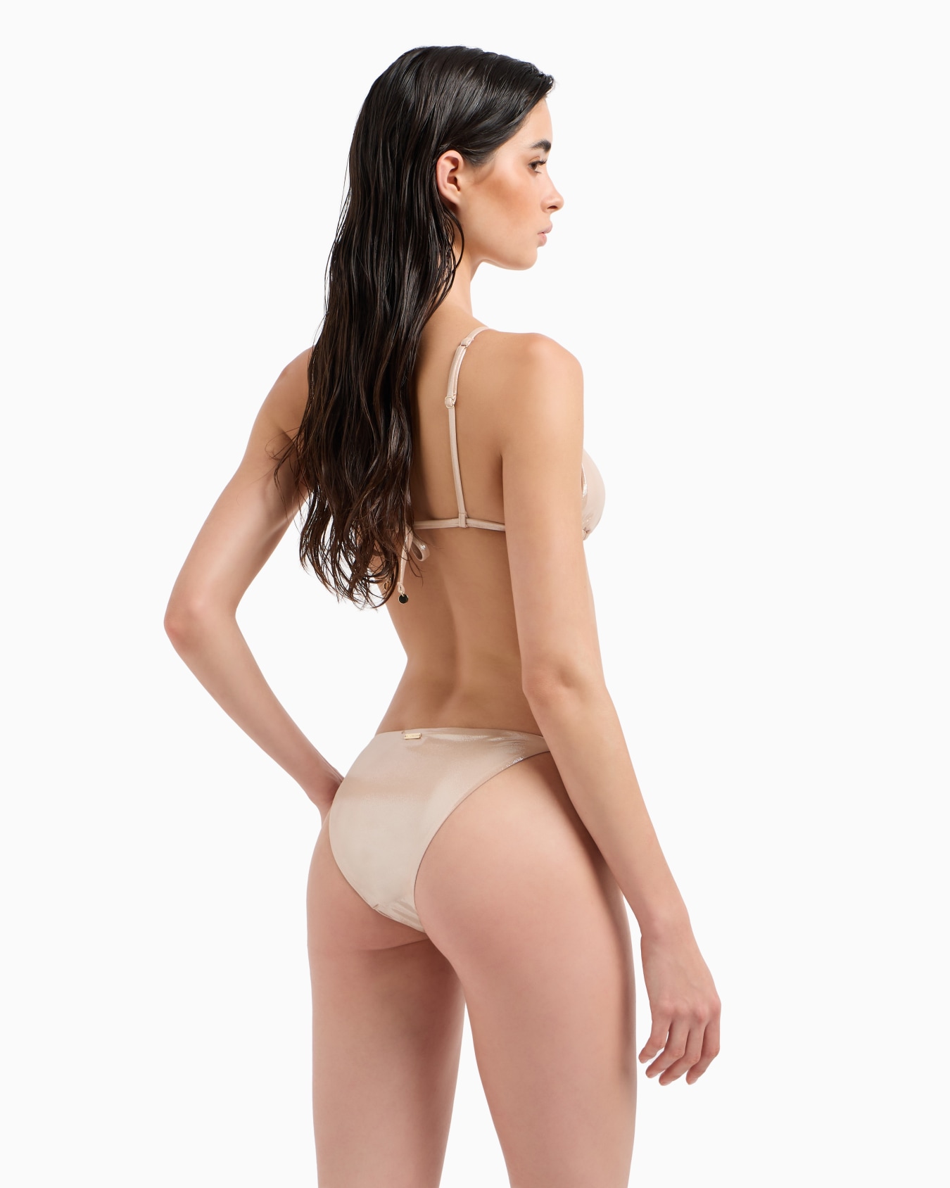 ASV recycled foil fabric padded triangle bikini Slide 2