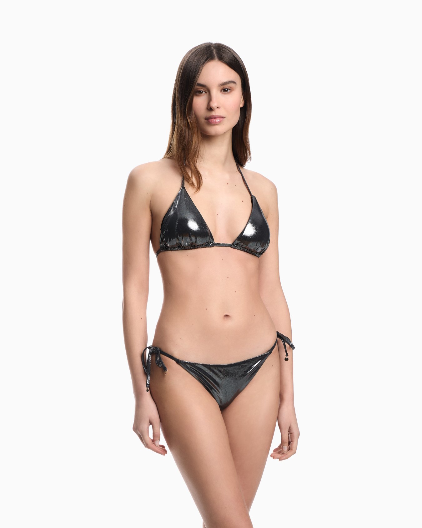 ASV recycled foil fabric padded triangle bikini Slide 1
