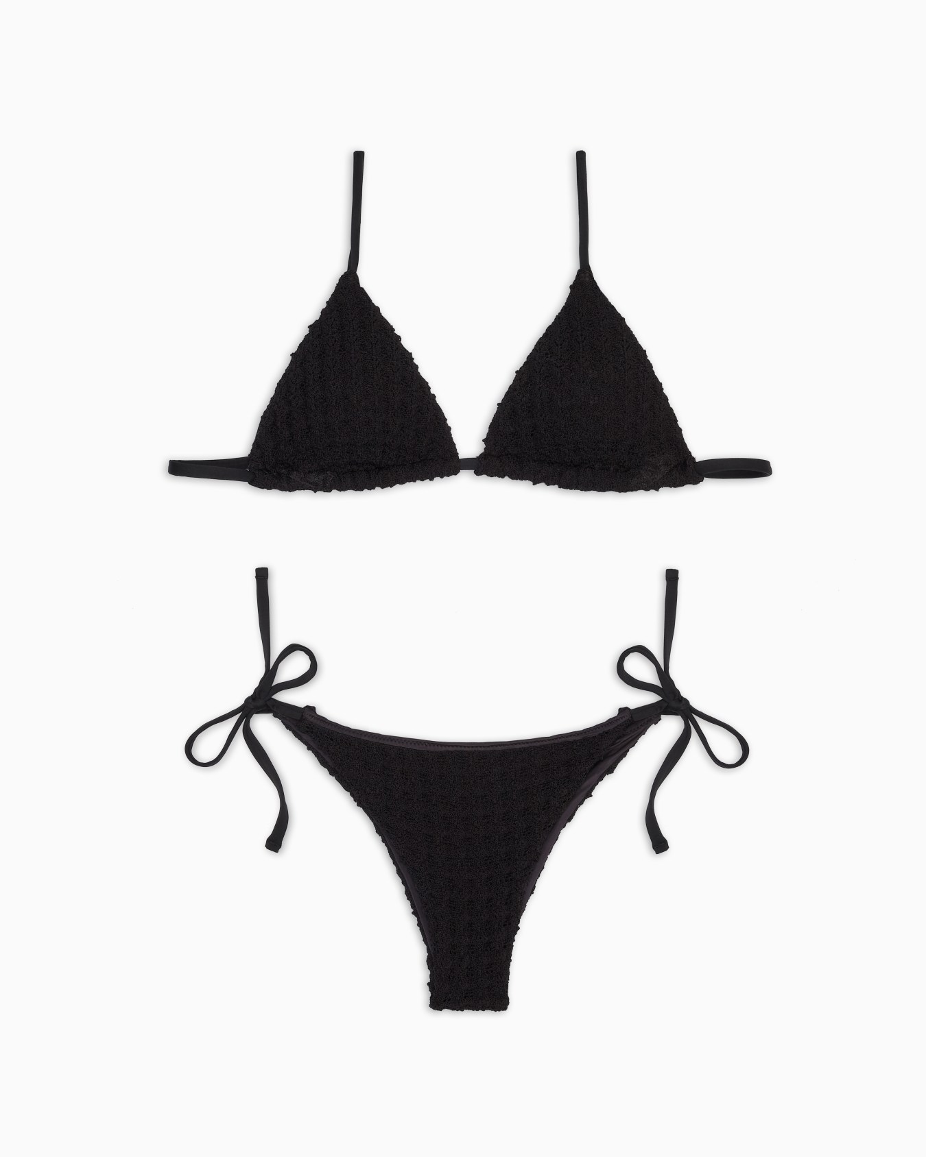 Bikini con triangolo imbottito in lycra crochet Slide 0