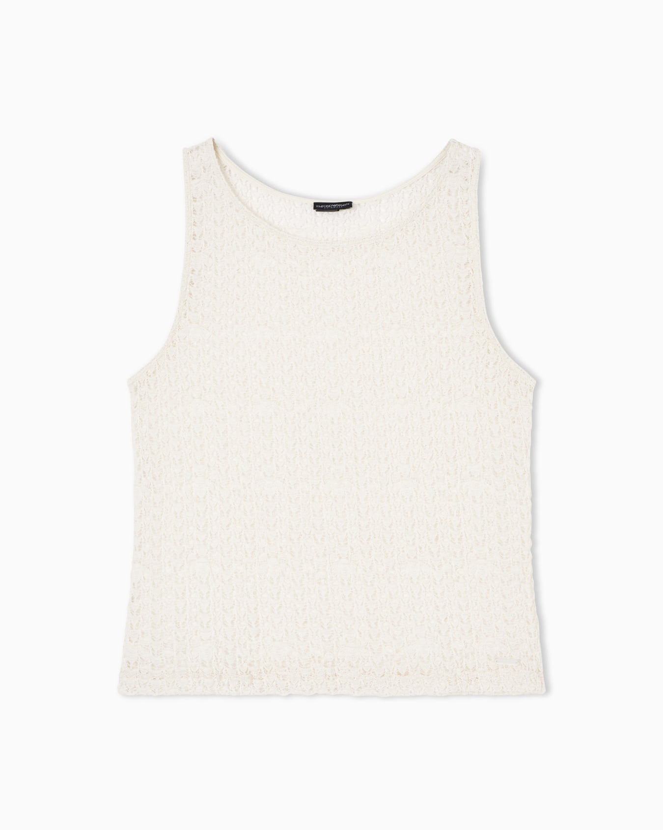 Floral pattern beachwear top in macramé lace Slide 0