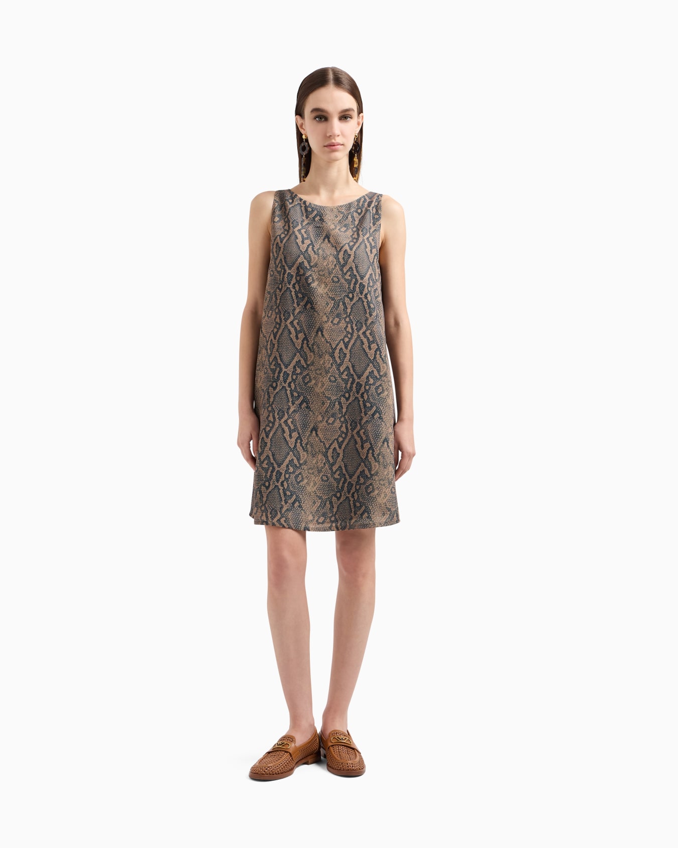 US Exclusive reptile print tunic dress Diapositiva 3