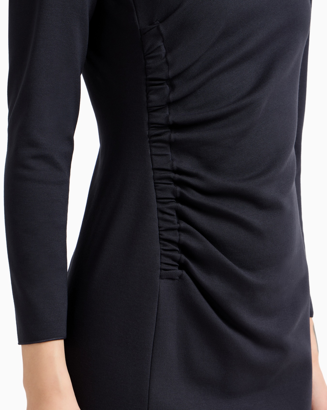 US Exclusive Milano-stitch sheath dress with draping Slide 3