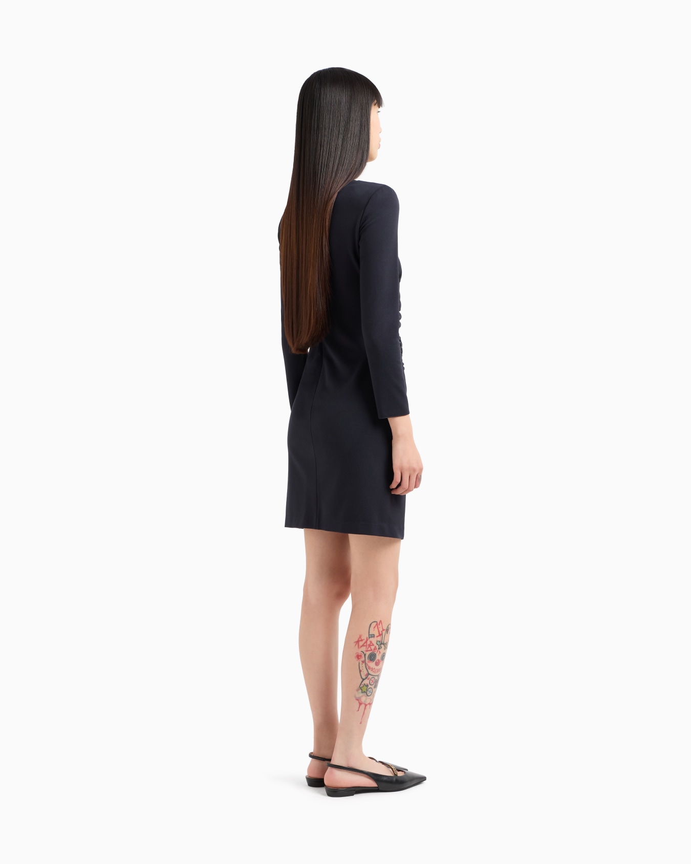US Exclusive Milano-stitch sheath dress with draping Slide 2