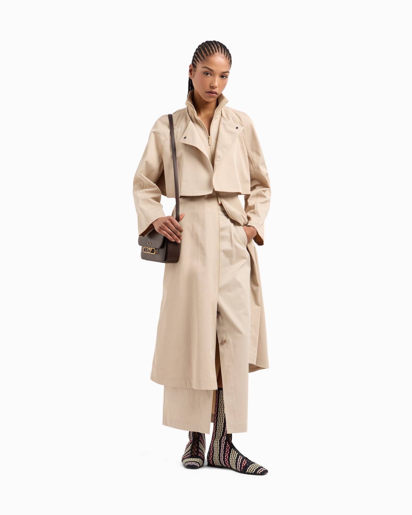 Two-in-one trench coat in water-repellent technical cotton Slide 1