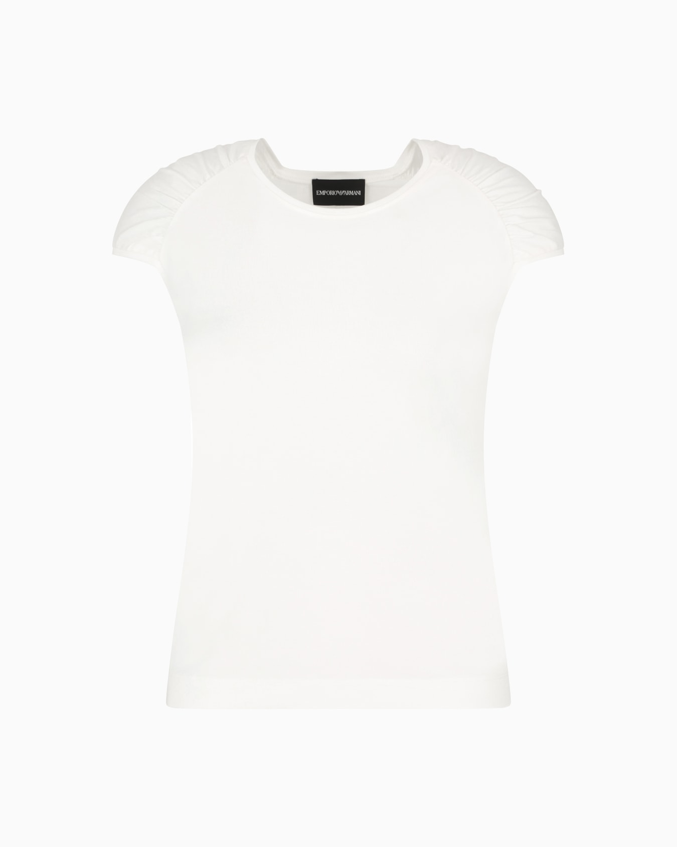 Camiseta con mangas fruncidas de punto elástico Diapositiva 0