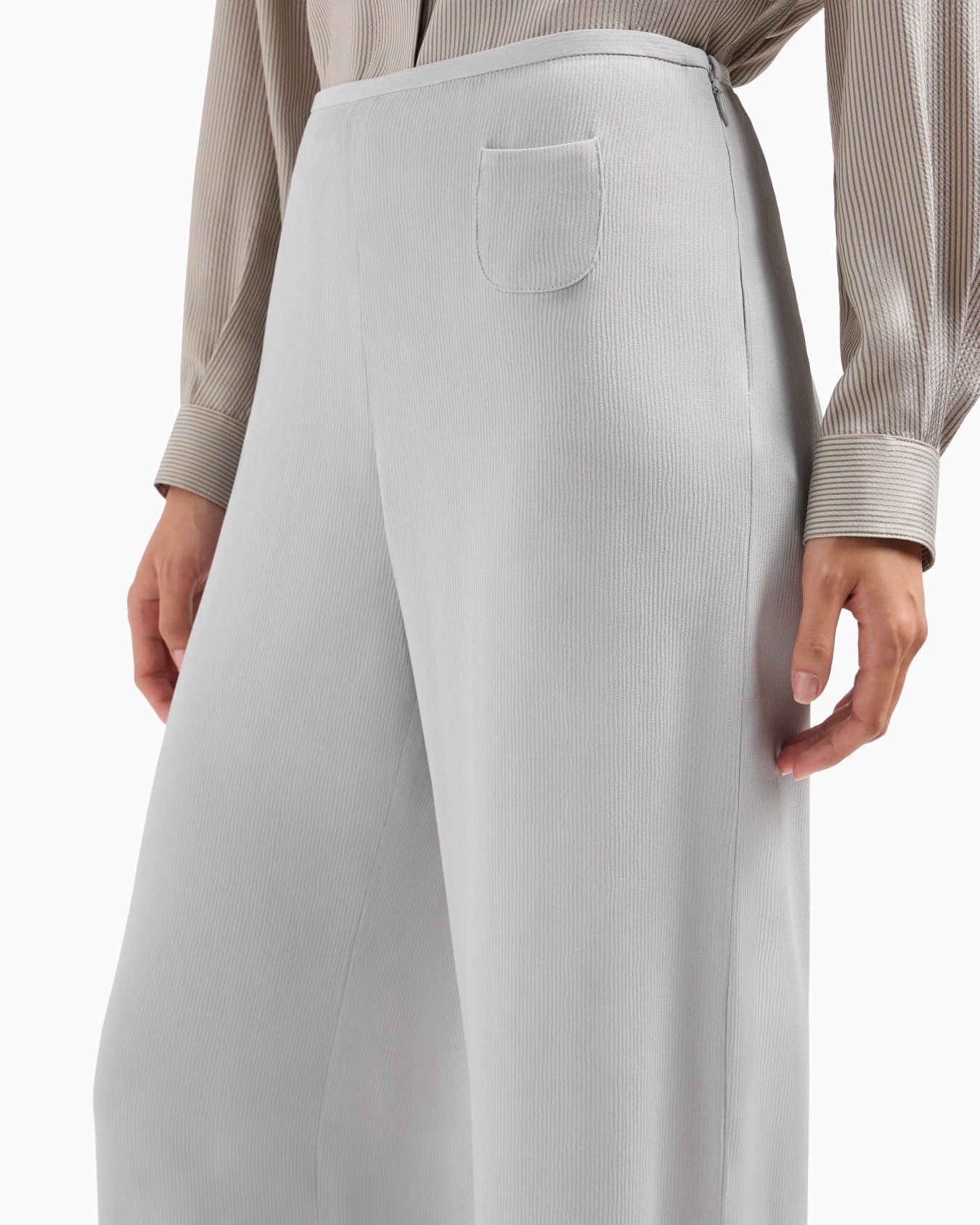 Icon canneté cady palazzo trousers with small pocket Slide 4