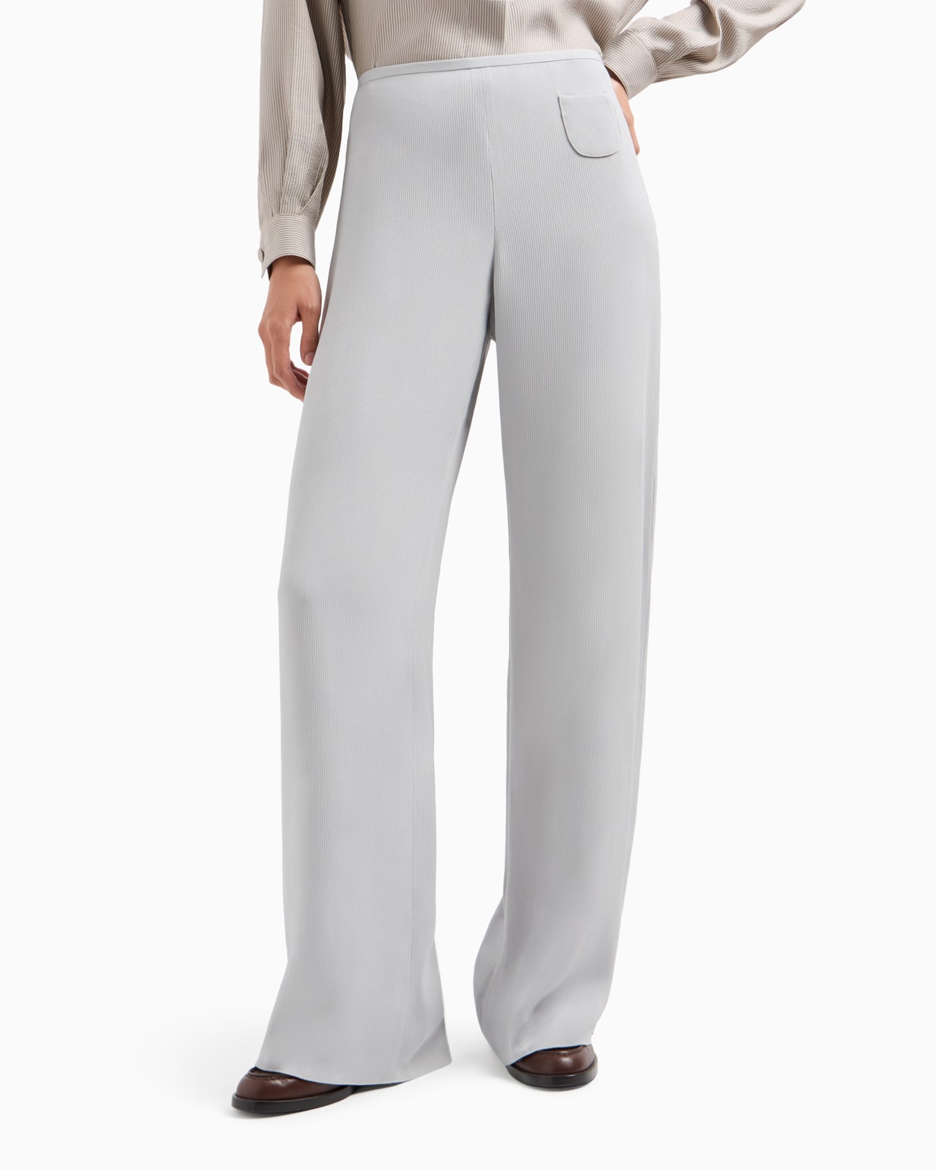 Icon canneté cady palazzo trousers with small pocket Slide 1