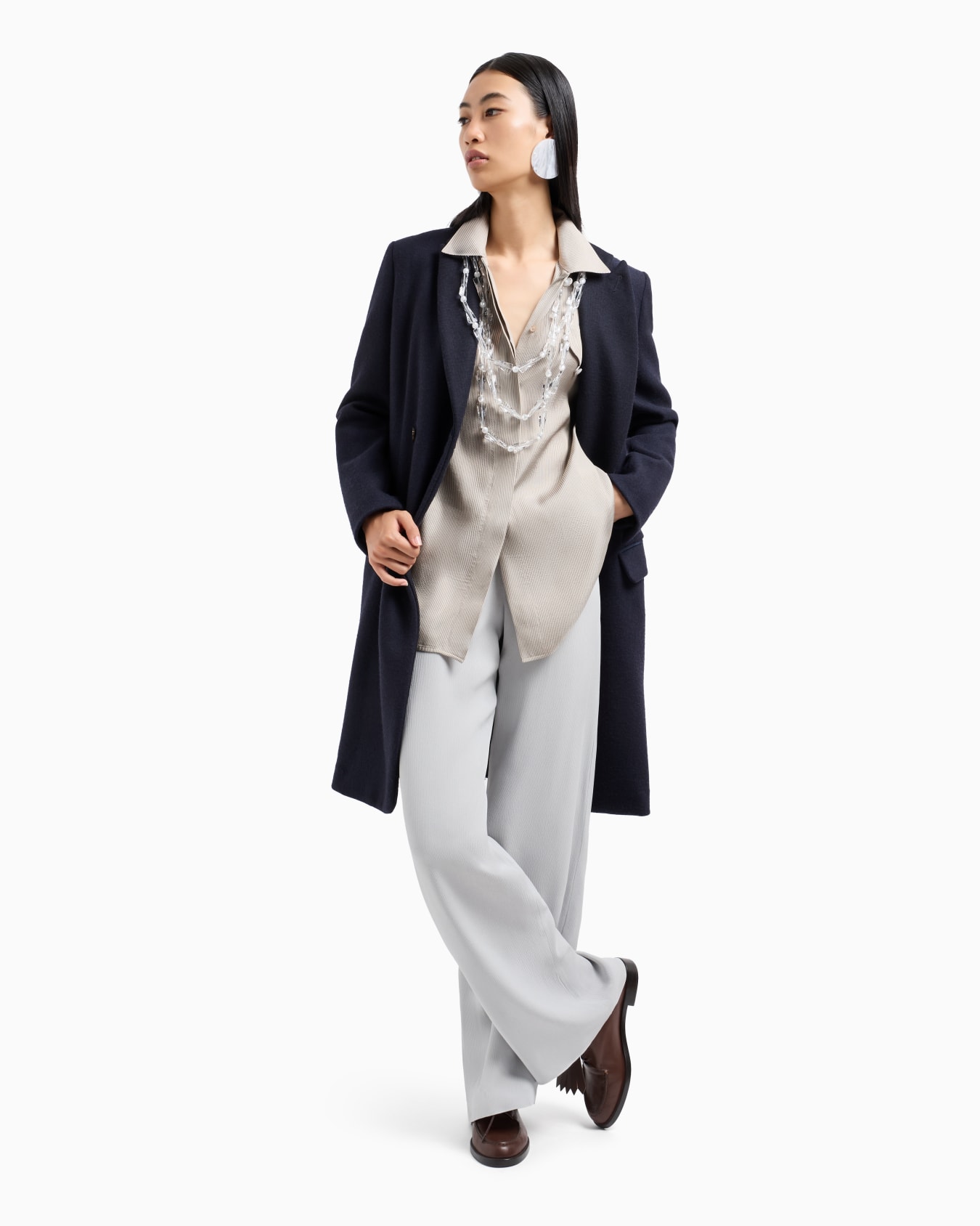 Icon canneté cady palazzo trousers with small pocket Slide 3