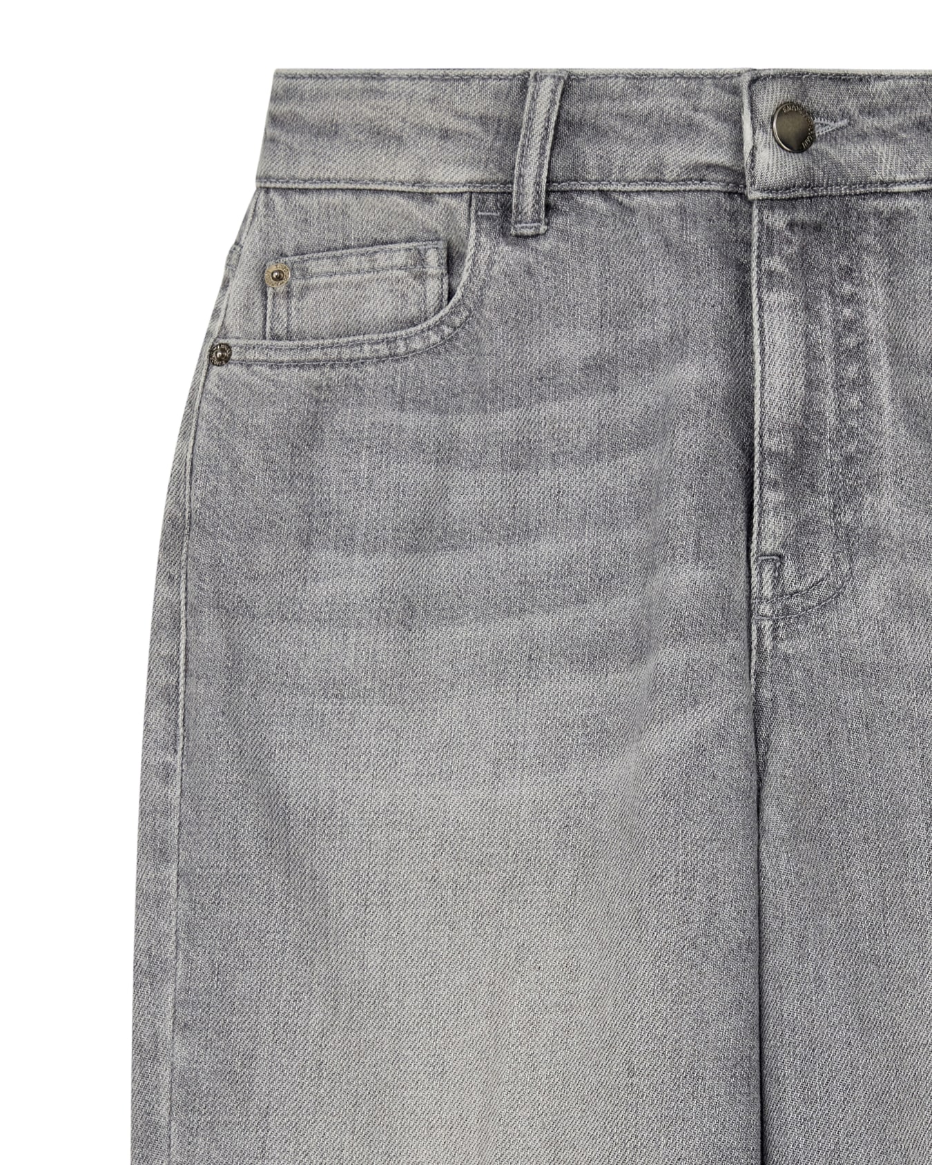 Jeans in rigid denim with wide legs and a high waist Slide 4