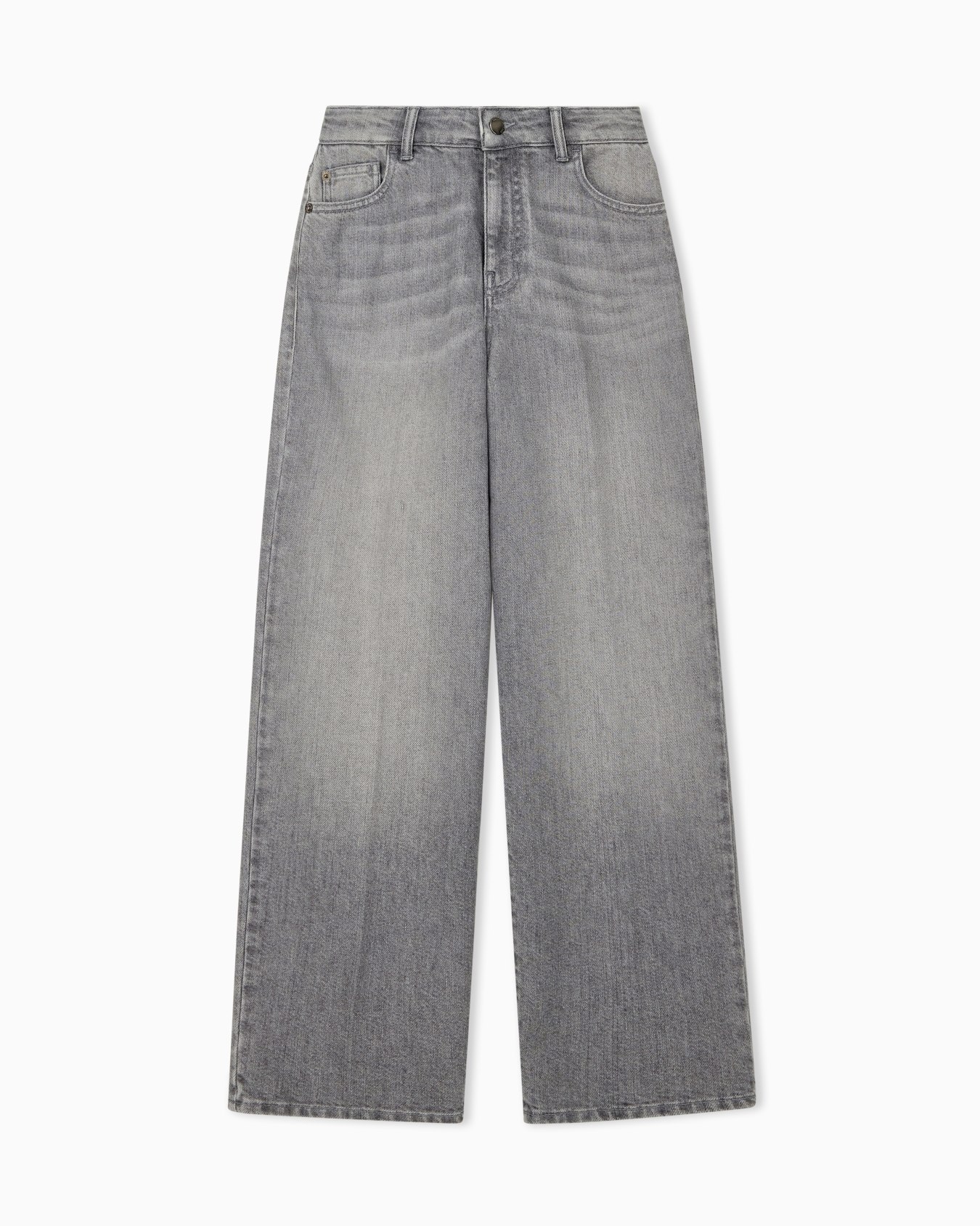 Jeans in rigid denim with wide legs and a high waist Slide 0