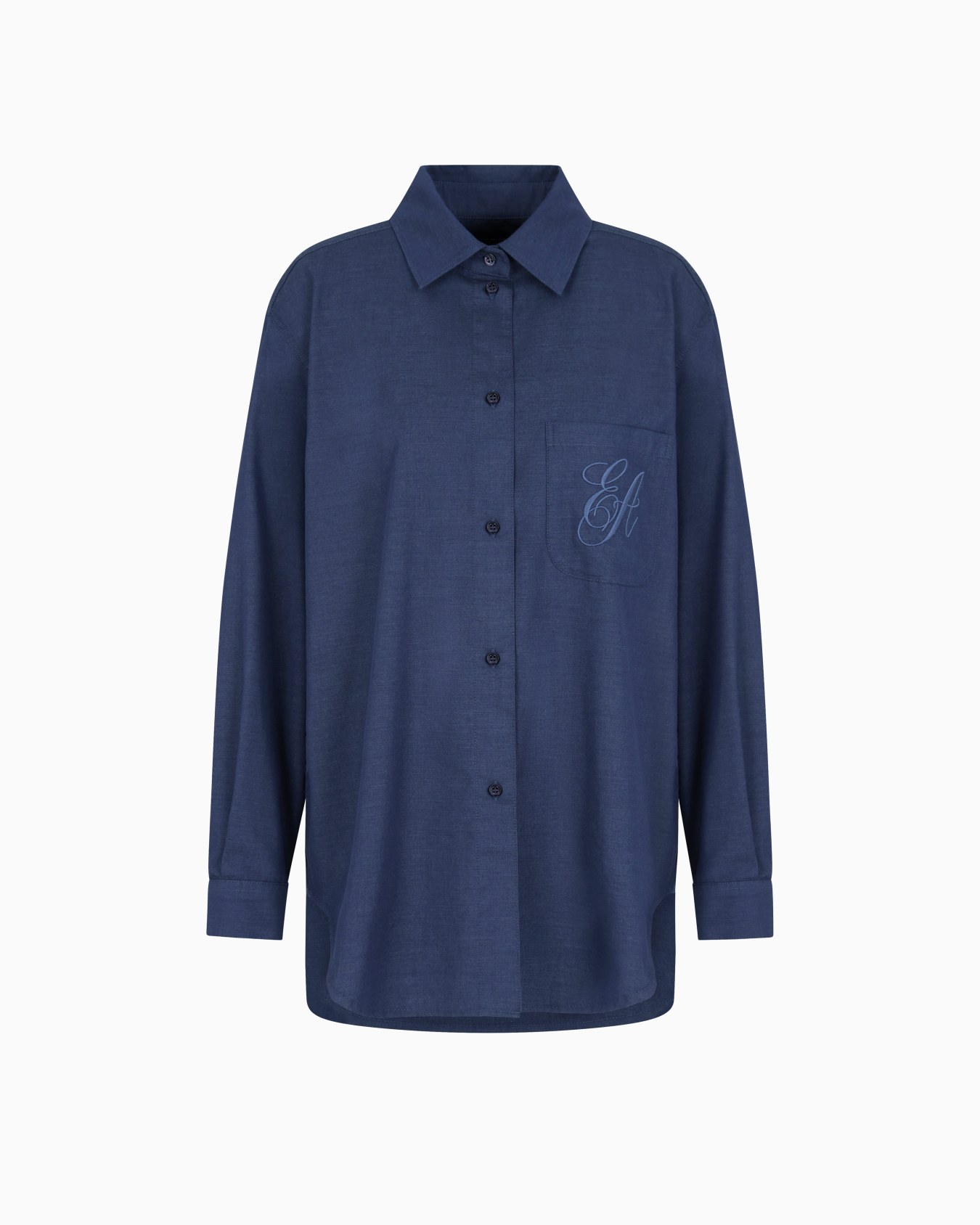 Yarn-dyed shirt with embroidered logo Slide 0