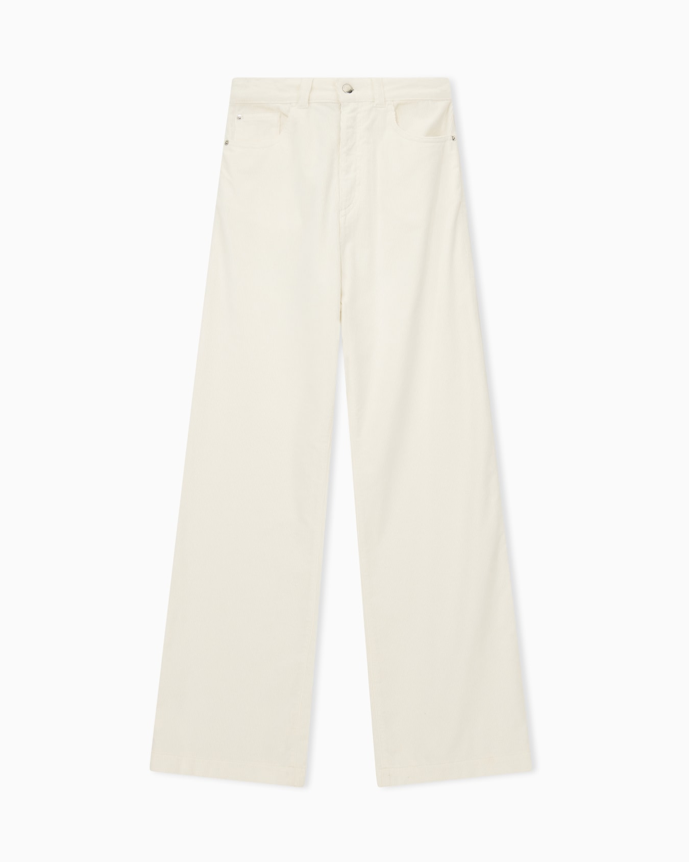 Wide-leg five-pocket trousers in garment-dyed corduroy Slide 0