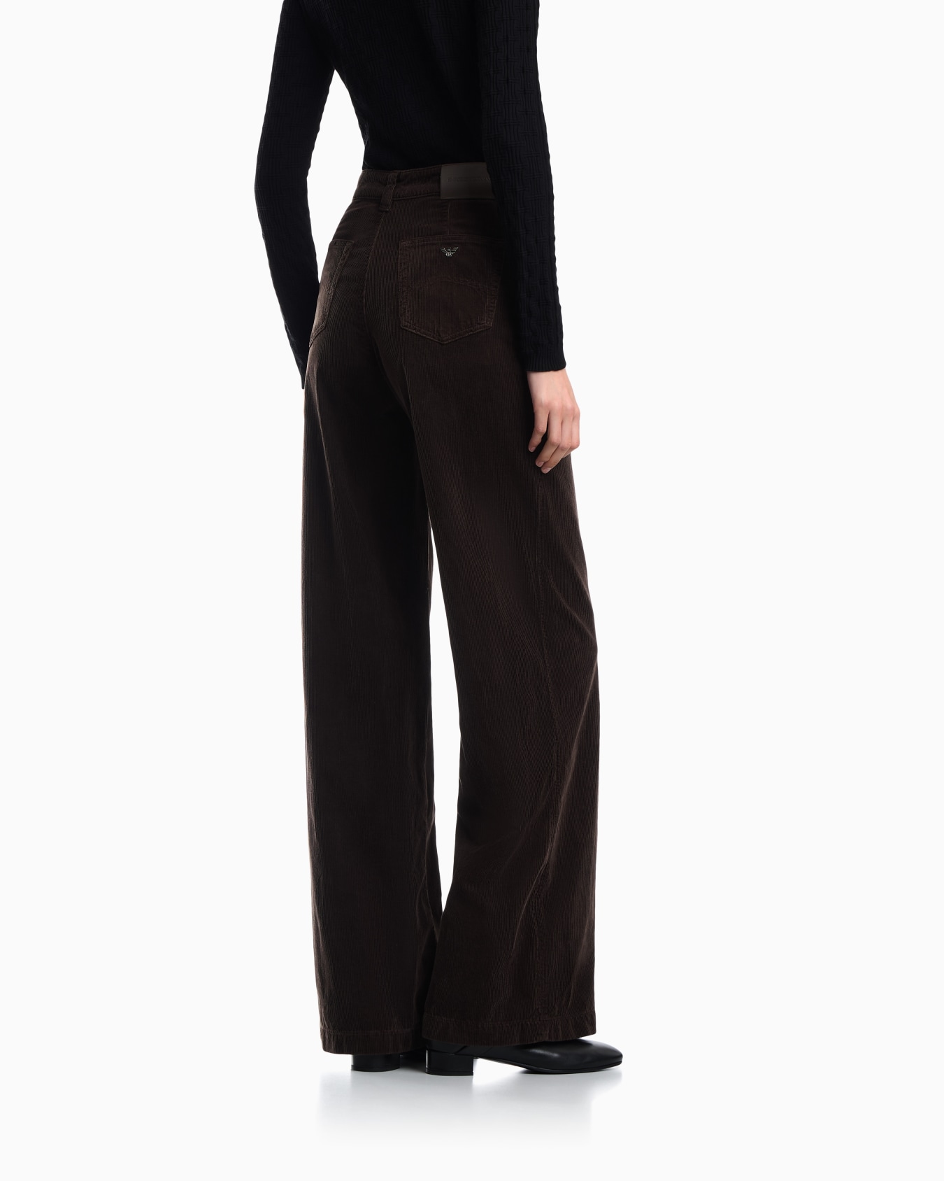 Wide-leg five-pocket trousers in garment-dyed corduroy Slide 5