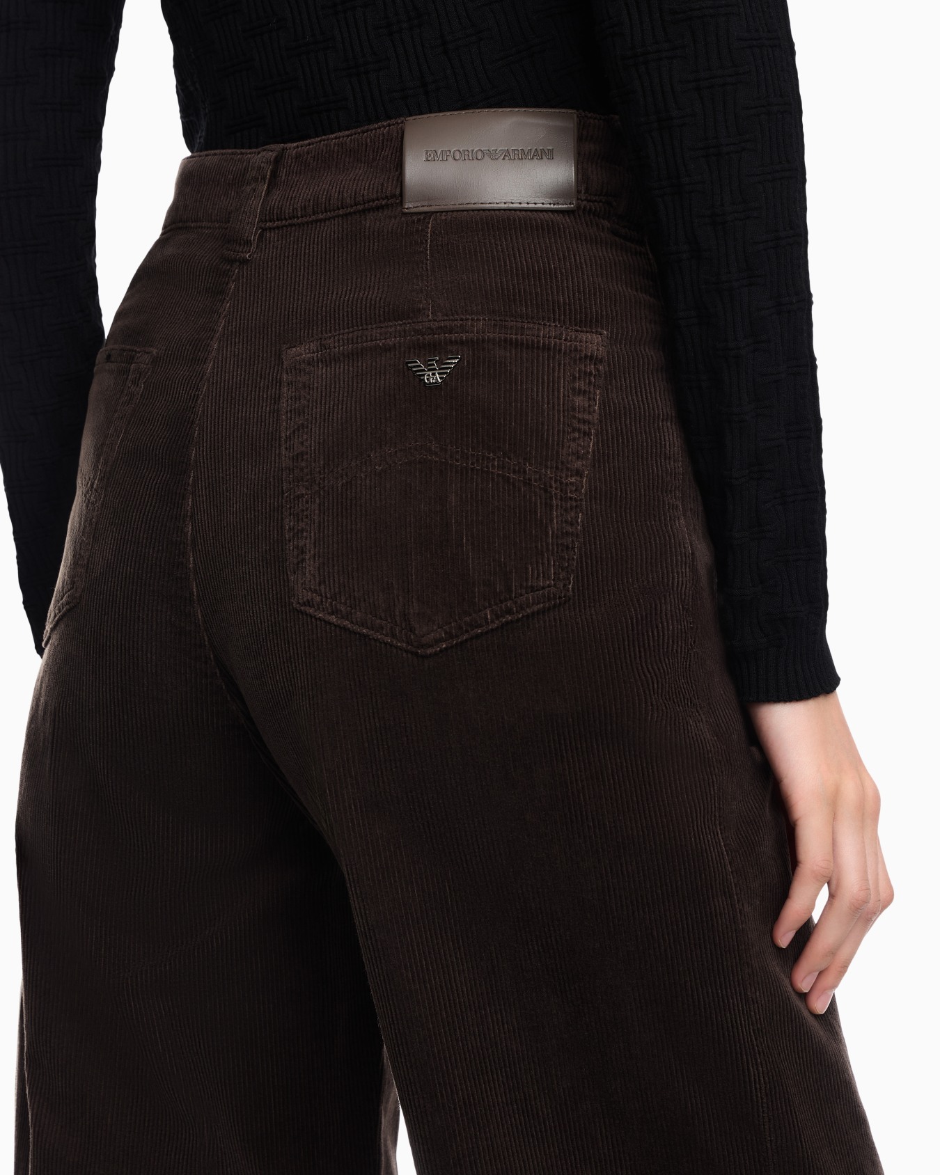 Wide-leg five-pocket trousers in garment-dyed corduroy Slide 6