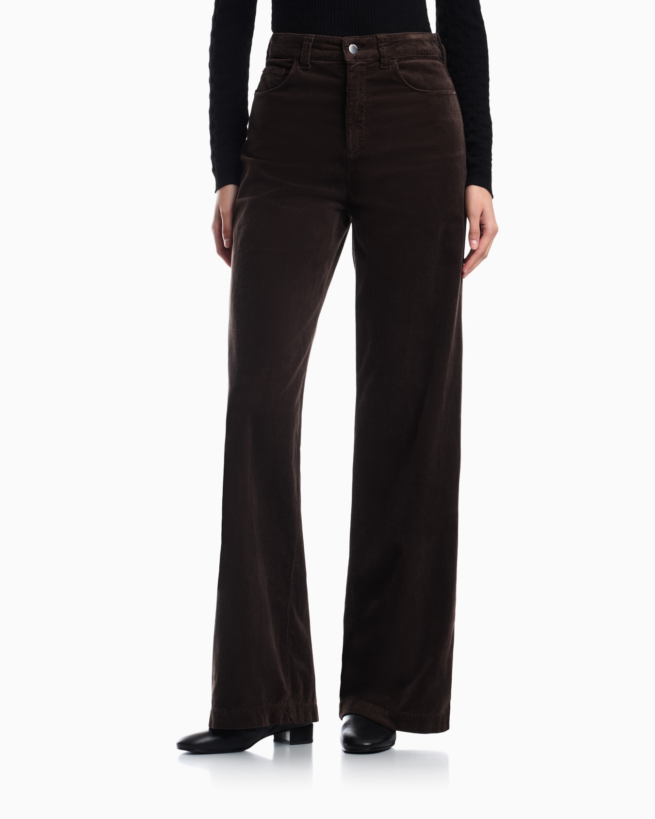 Wide-leg five-pocket trousers in garment-dyed corduroy Slide 3