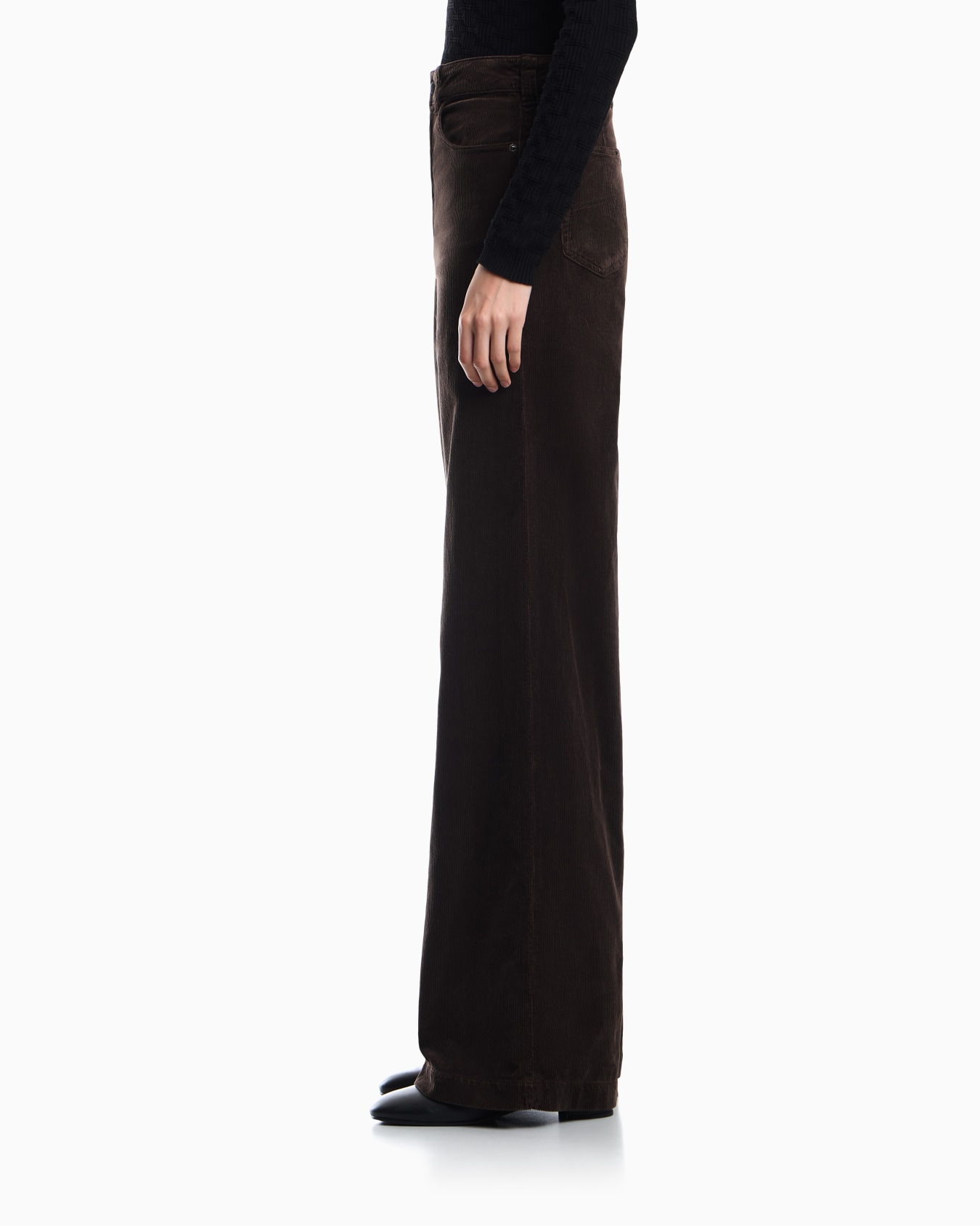 Wide-leg five-pocket trousers in garment-dyed corduroy Slide 7