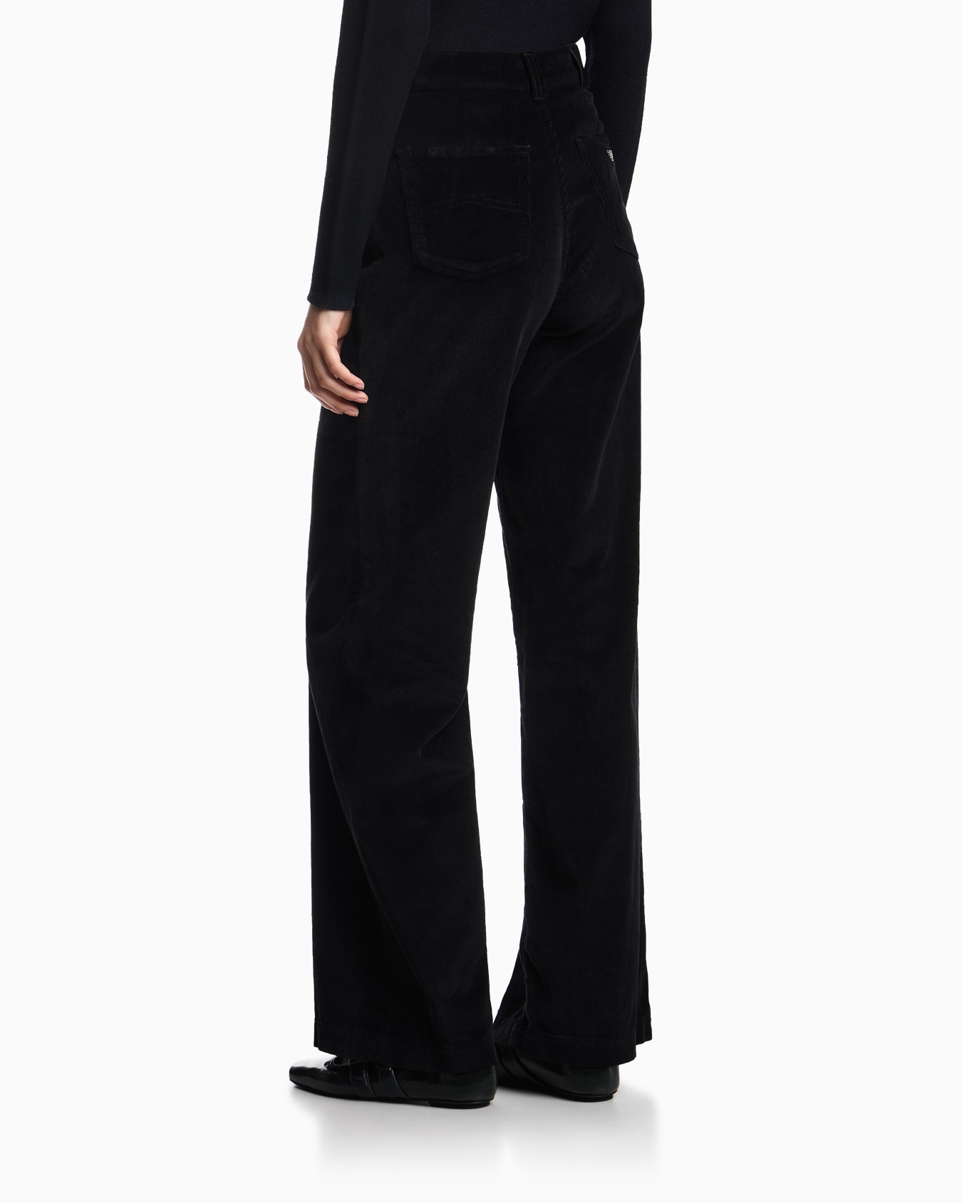 Wide-leg five-pocket trousers in garment-dyed corduroy Slide 5