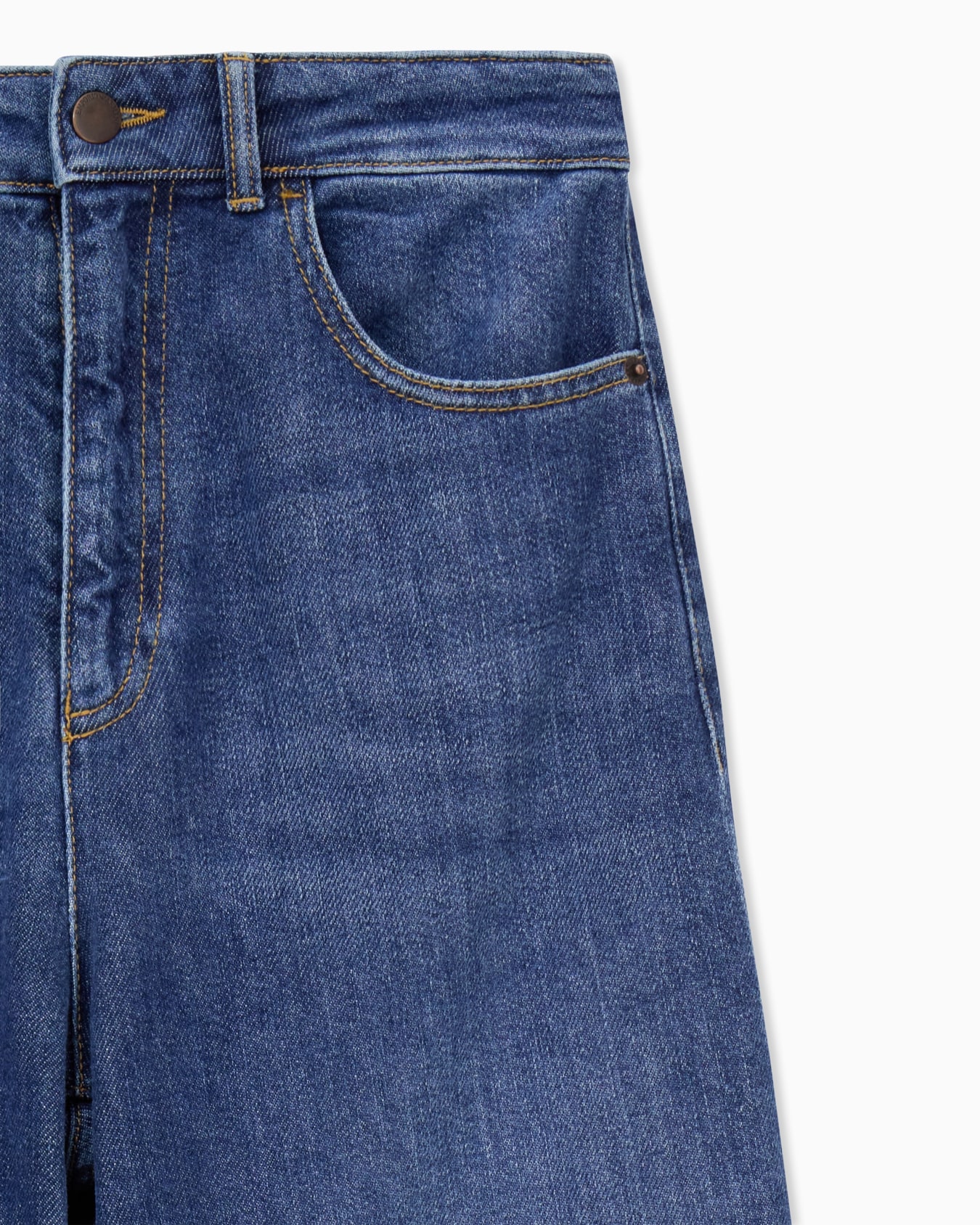 5-pocket pants high-waisted wide-leg denim with a used look Slide 2