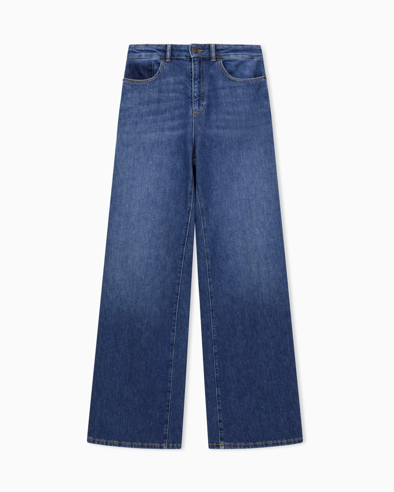 5-pocket pants high-waisted wide-leg denim with a used look Slide 0