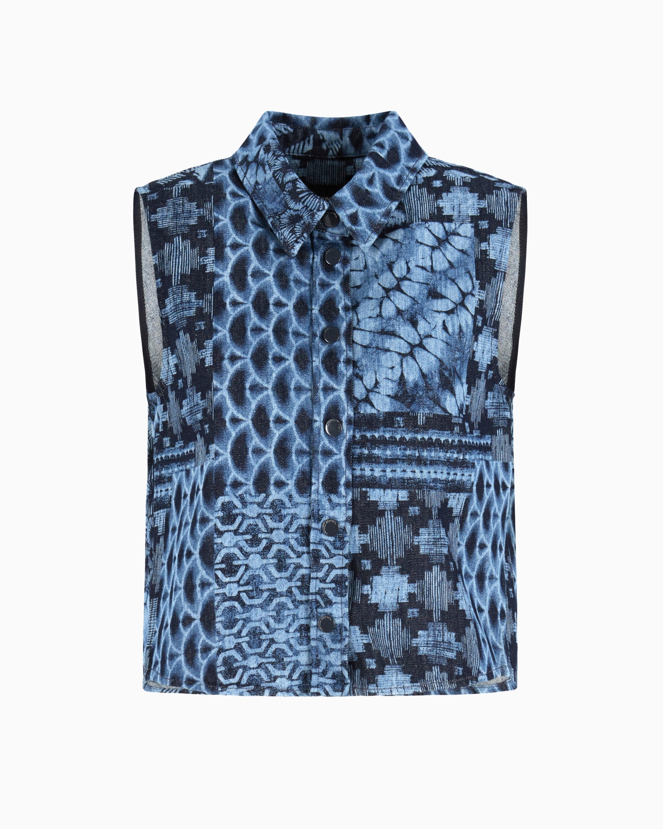 All-over print denim top Slide 0