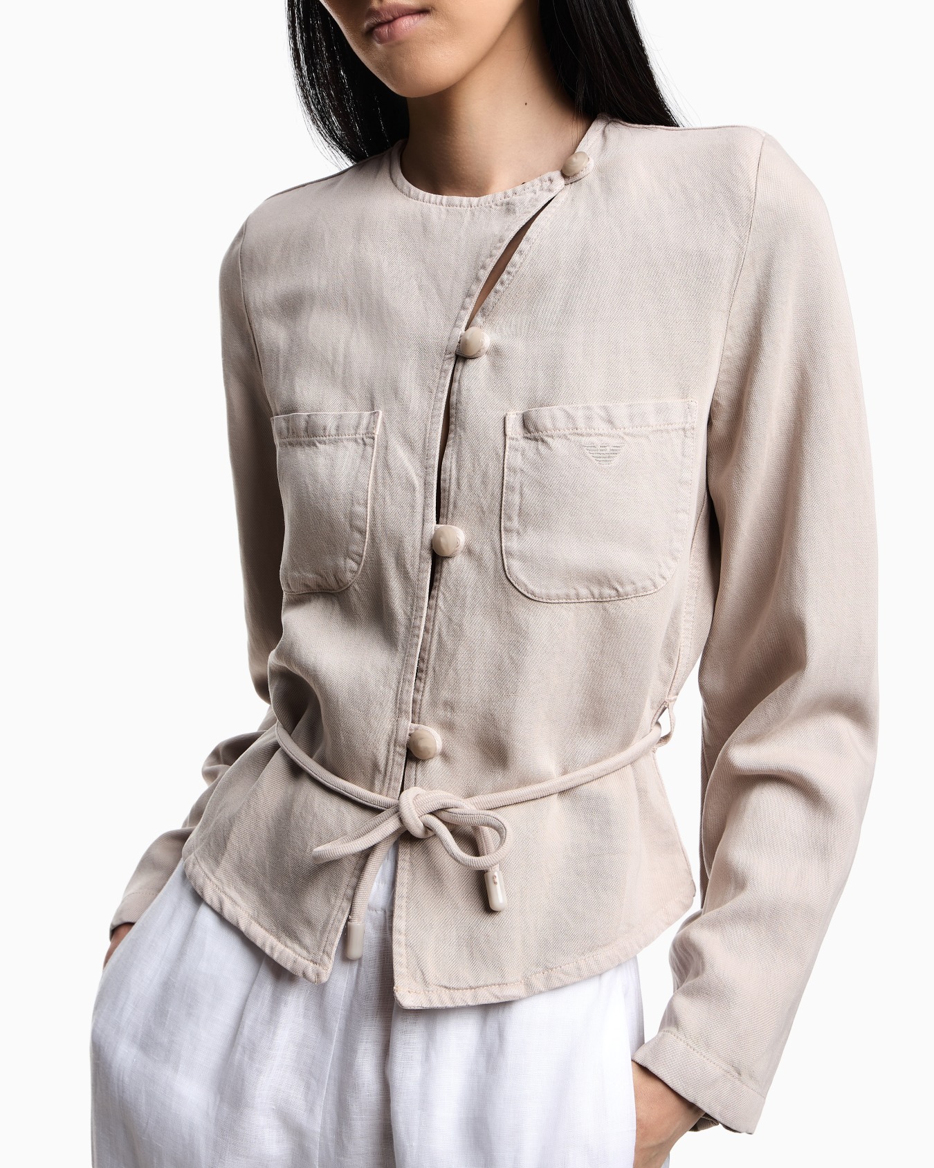 Giacca con laccio in lyocell e lino tinto capo ASV Slide 4