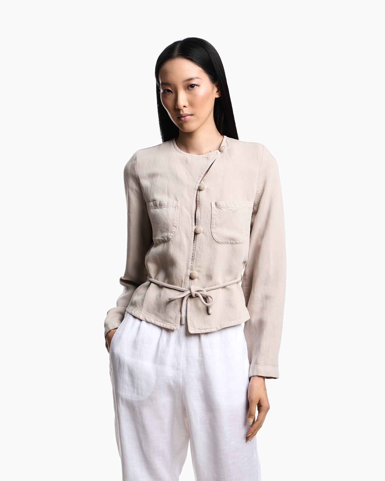 Giacca con laccio in lyocell e lino tinto capo ASV Slide 3