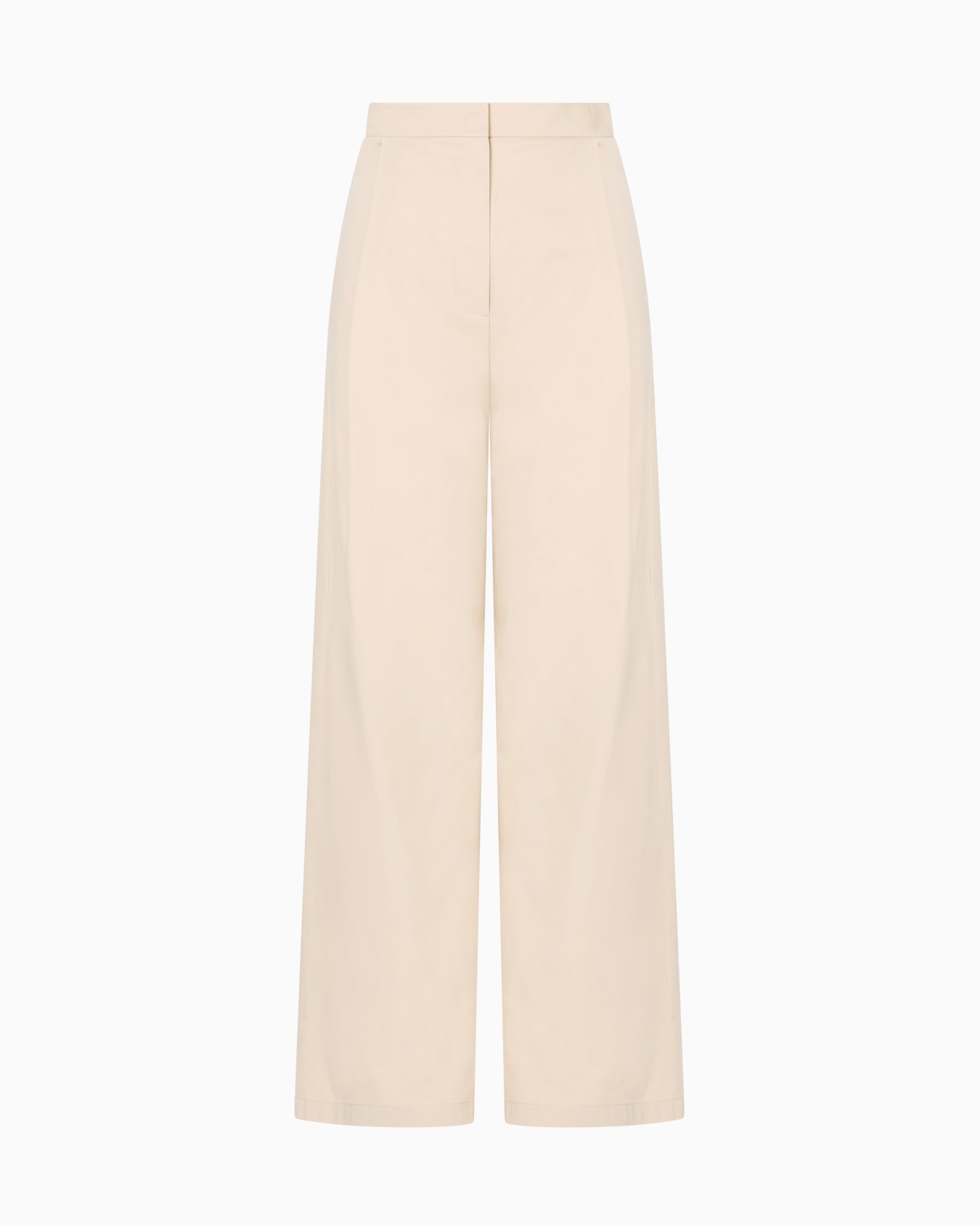 Brushed cotton trousers with pleats Slide 0