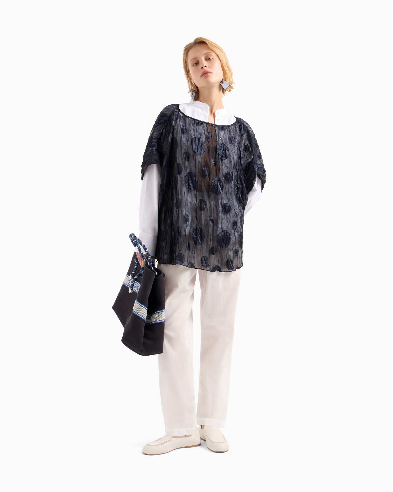 Pure cotton shirt with guru collar  Slide 2