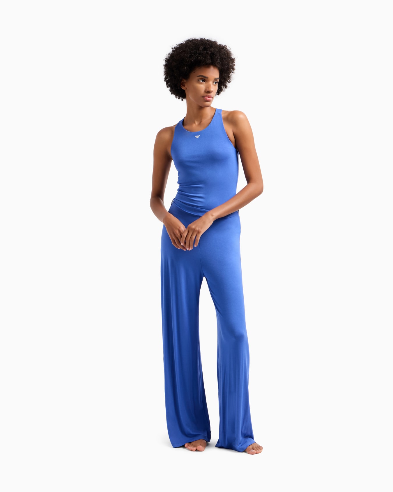 ASV recycled viscose beachwear jumpsuit with micro stud logo Slide 1