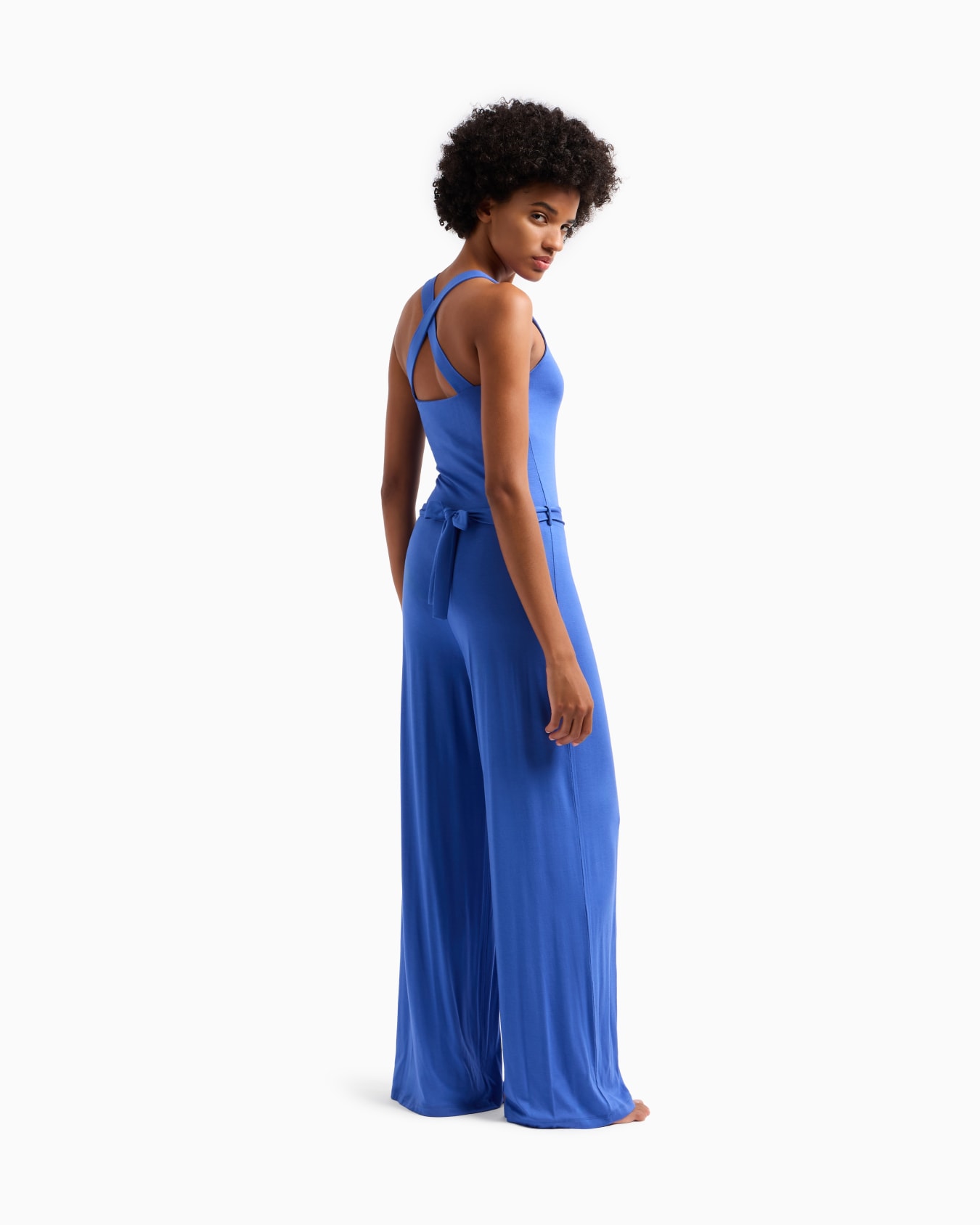 ASV recycled viscose beachwear jumpsuit with micro stud logo Slide 2