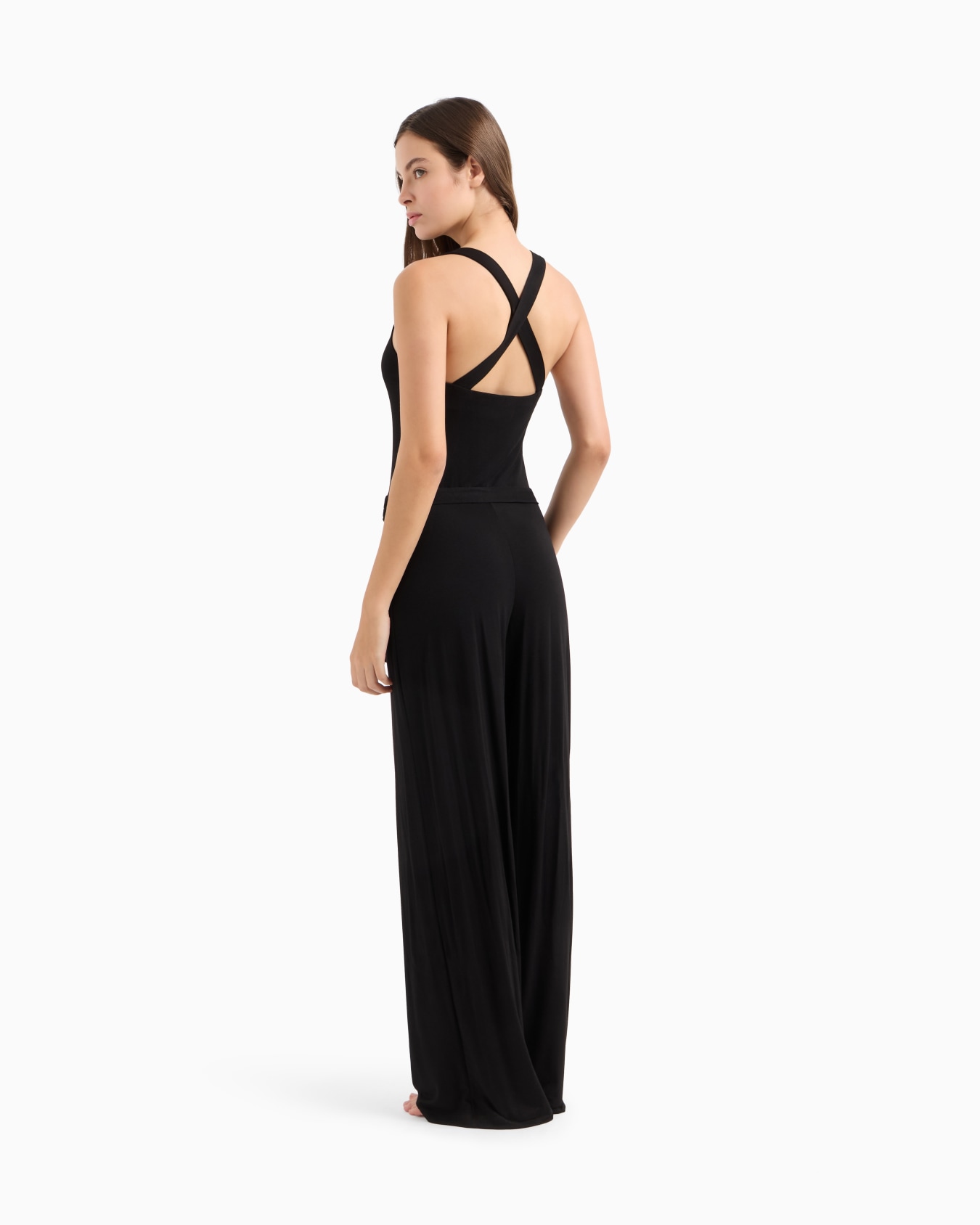 ASV recycled viscose beachwear jumpsuit with micro stud logo Slide 2