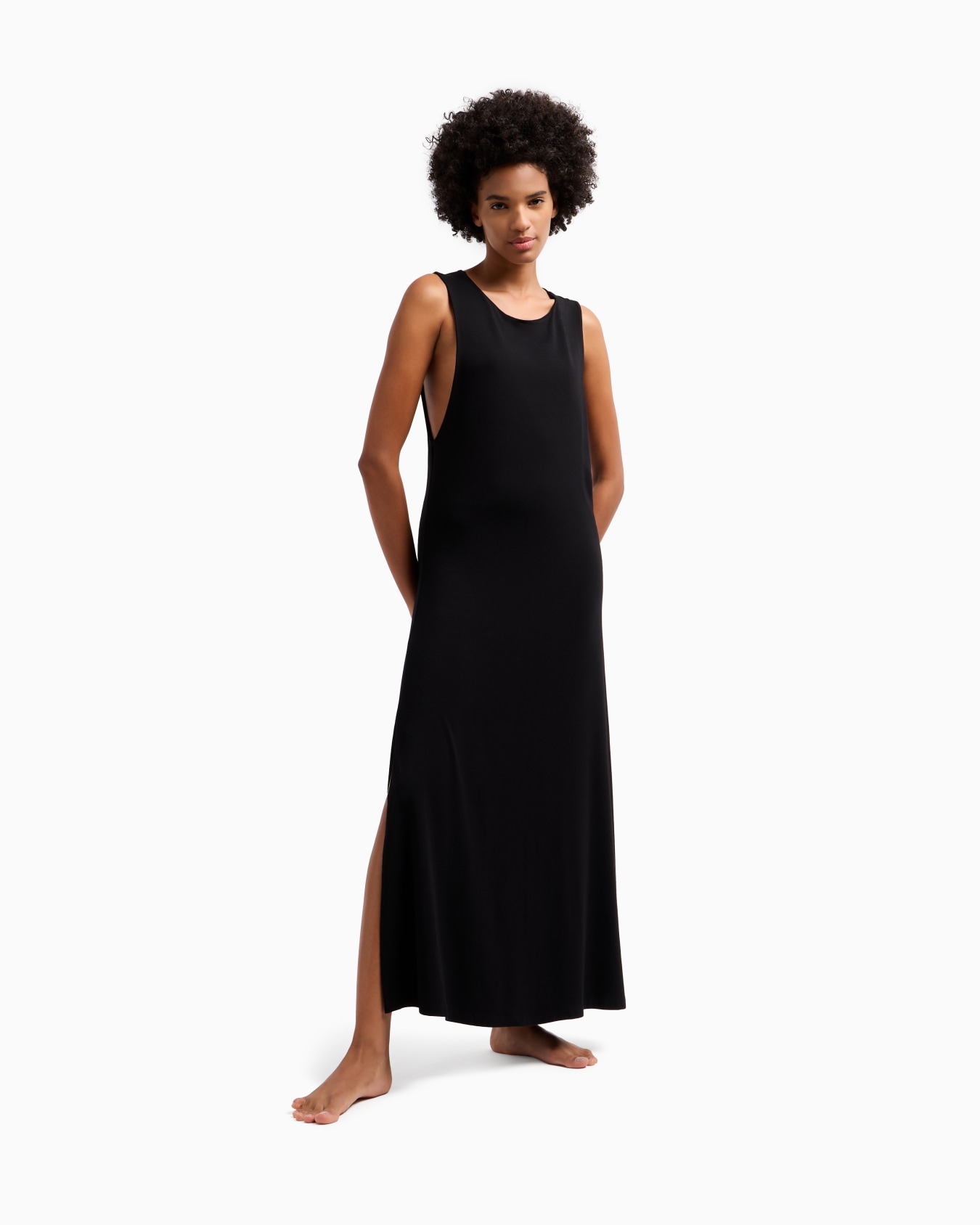 ASV recycled viscose micro stud logo beachwear dress Slide 1