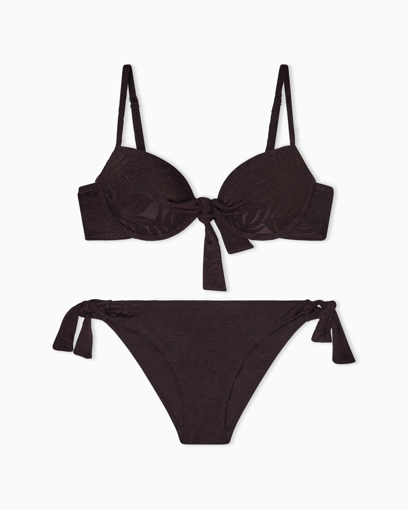 プッシュアップブラ ビキニ ライクラ リーフジャカード スライドする 0